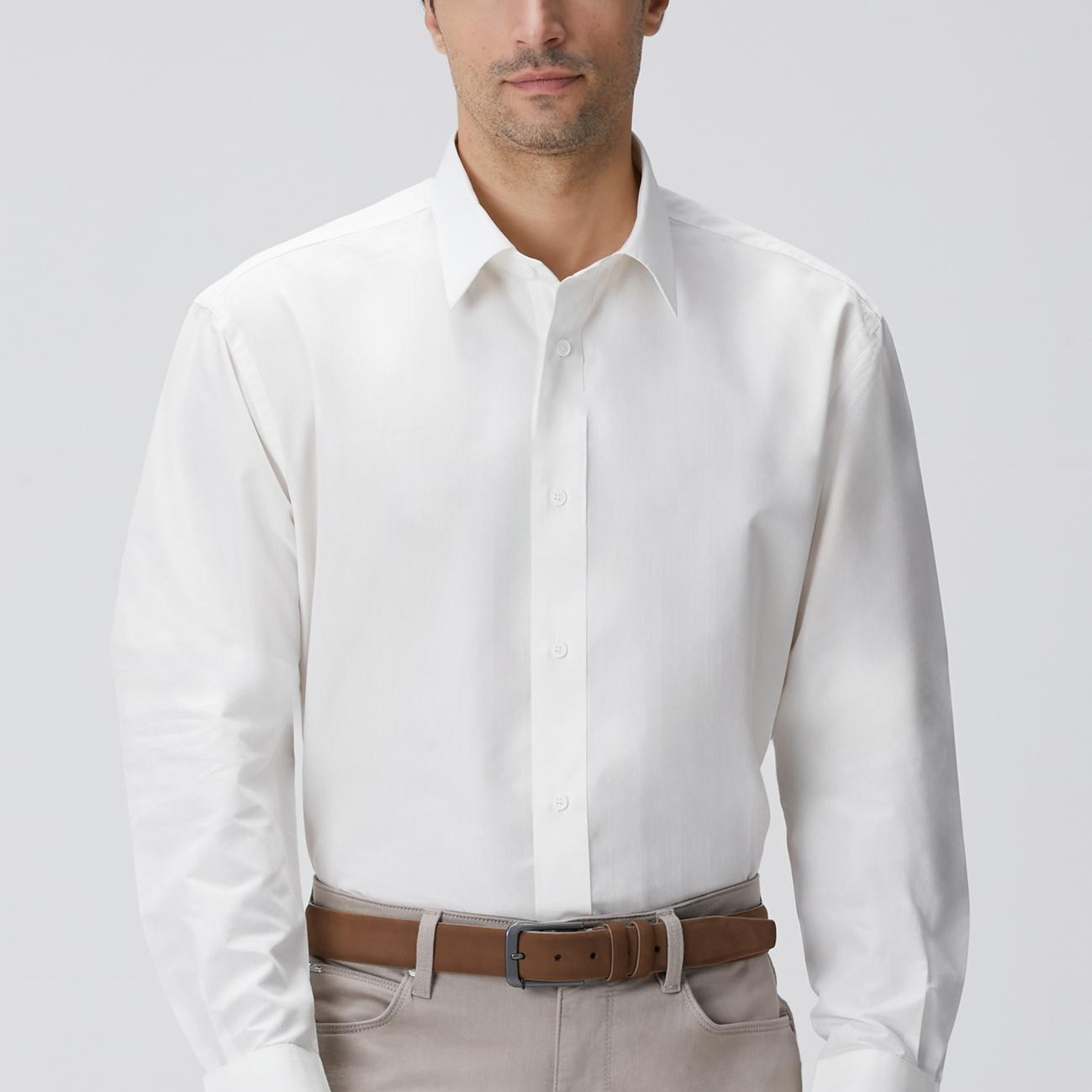 Network Erkek Kırık Beyaz Çizgili Gömlek