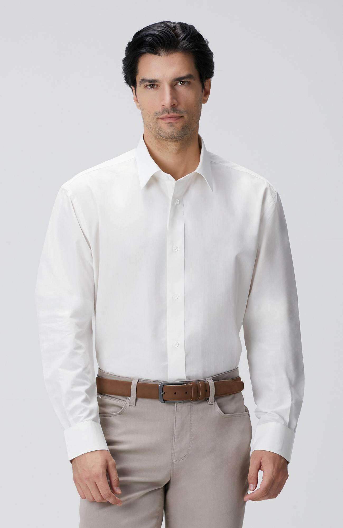 Network Erkek Kırık Beyaz Çizgili Gömlek