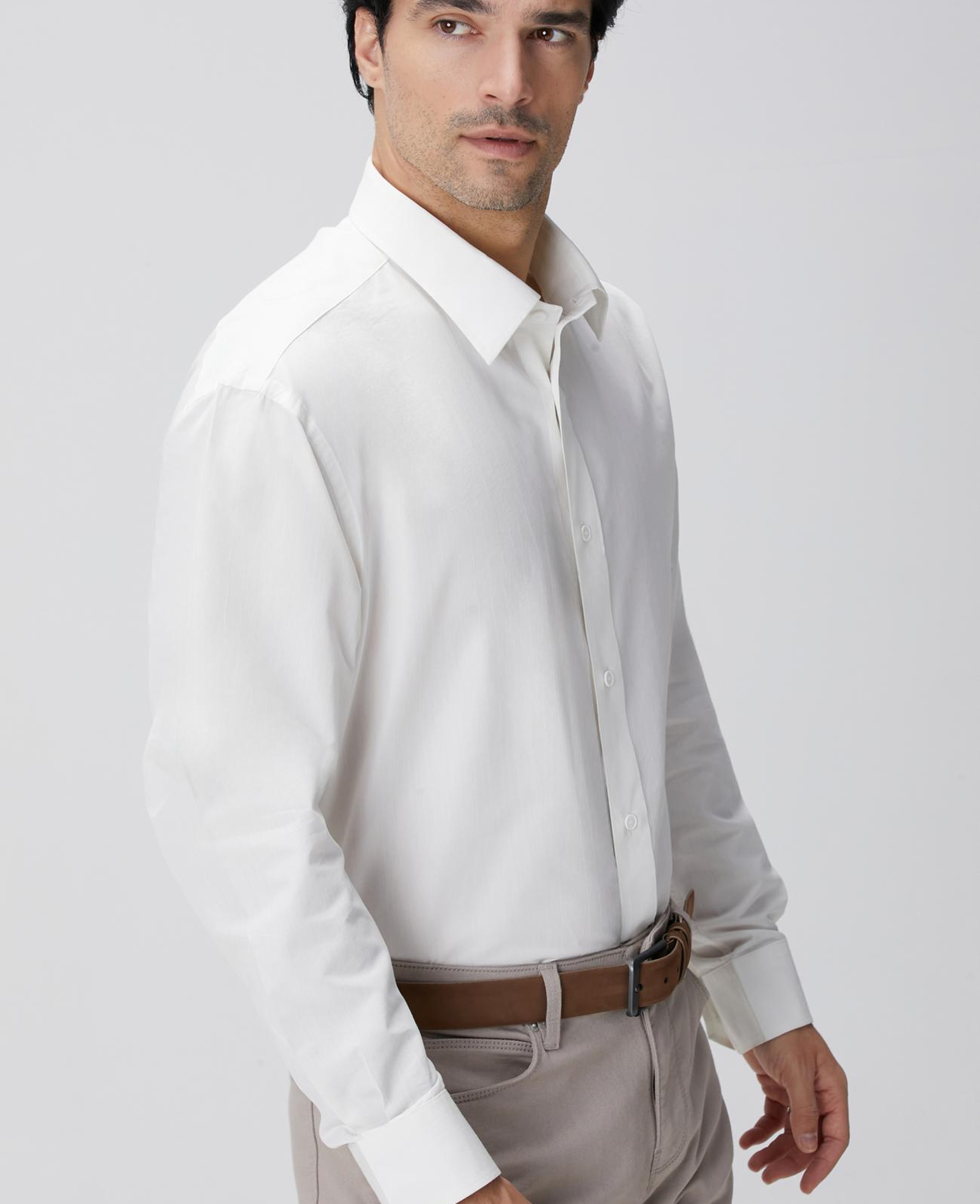 Network Erkek Kırık Beyaz Çizgili Gömlek