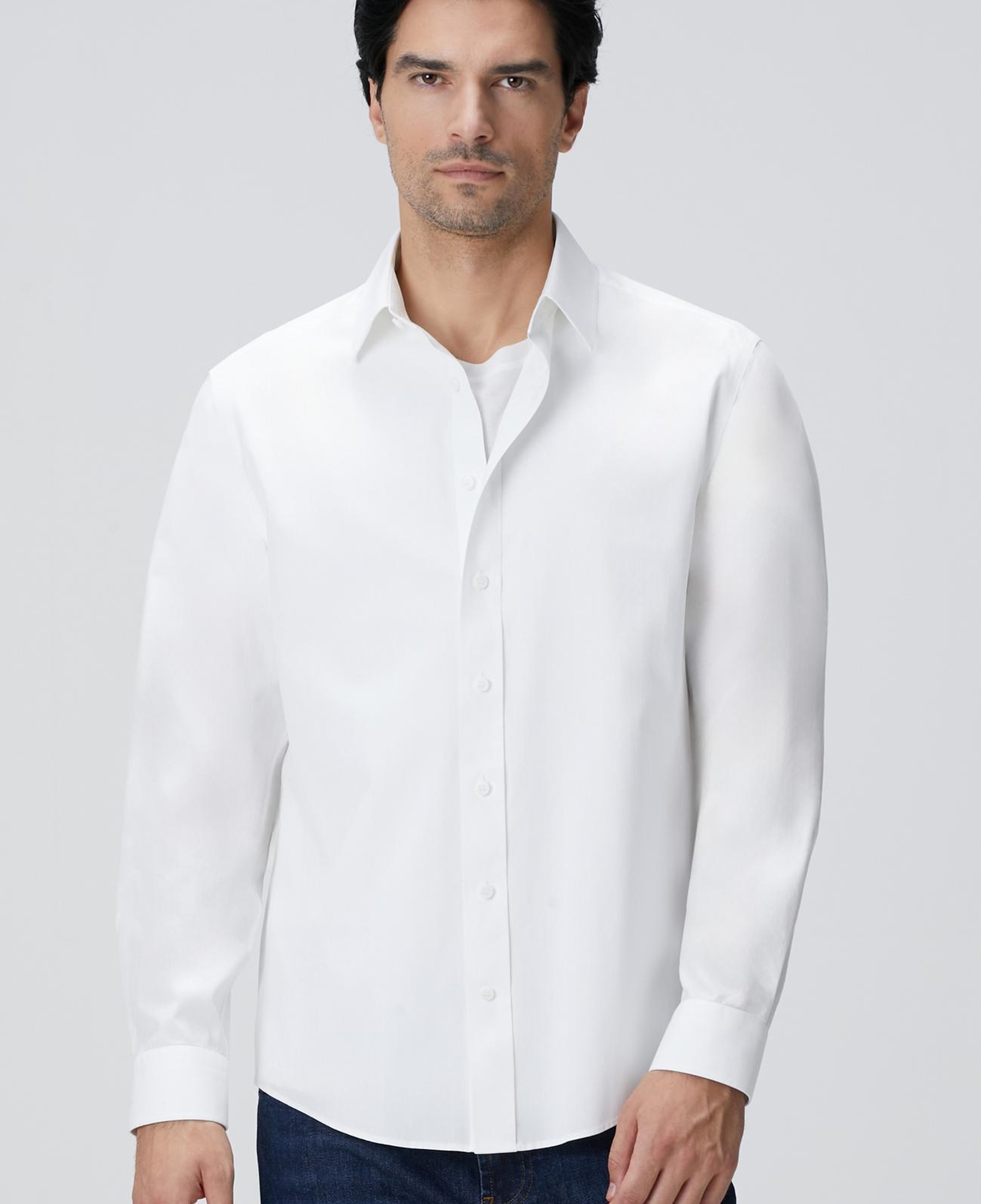 Network Erkek Beyaz Çizgi Desenli Non-Iron Gömlek