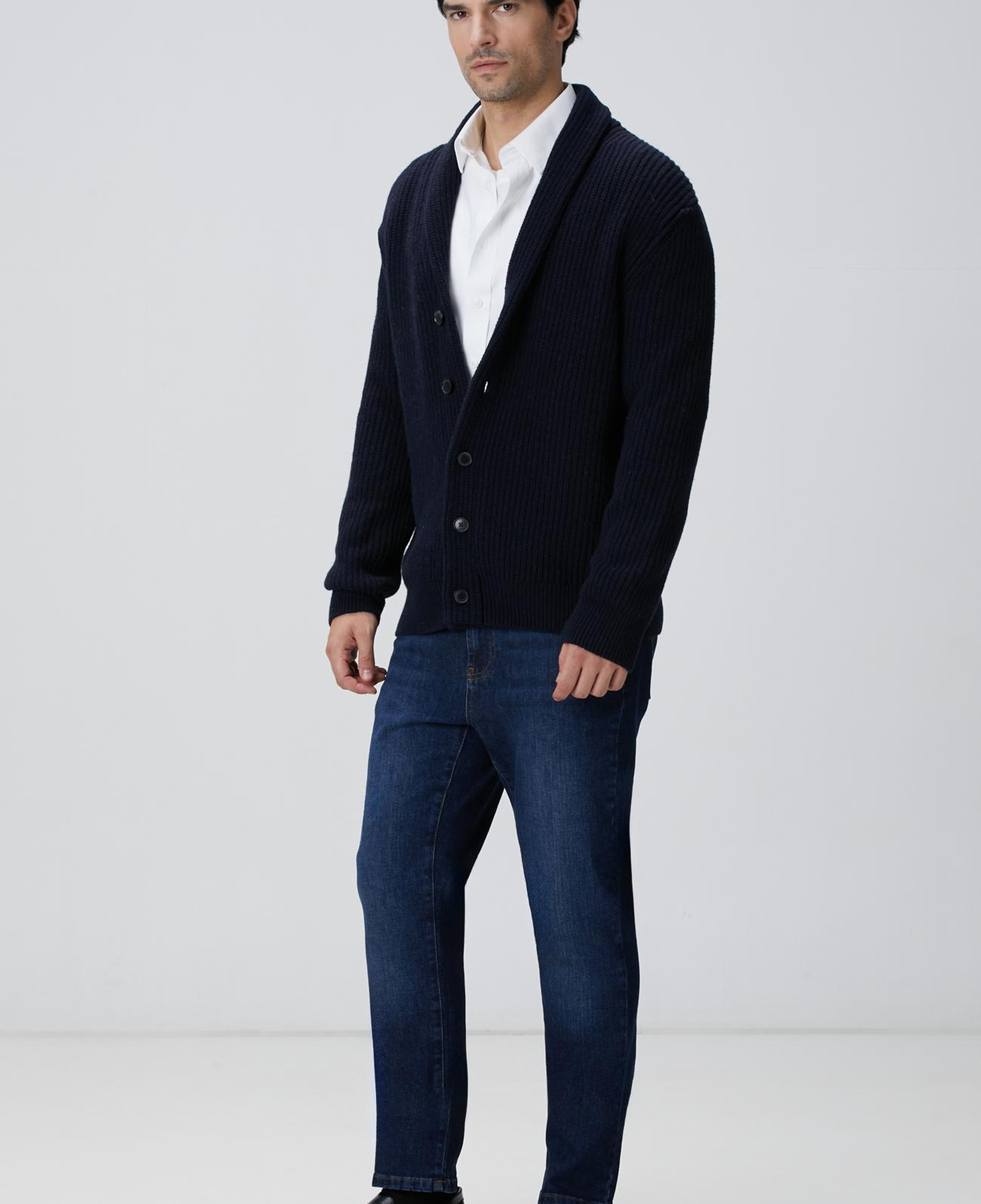 Network Erkek Beyaz Çizgi Desenli Non-Iron Gömlek