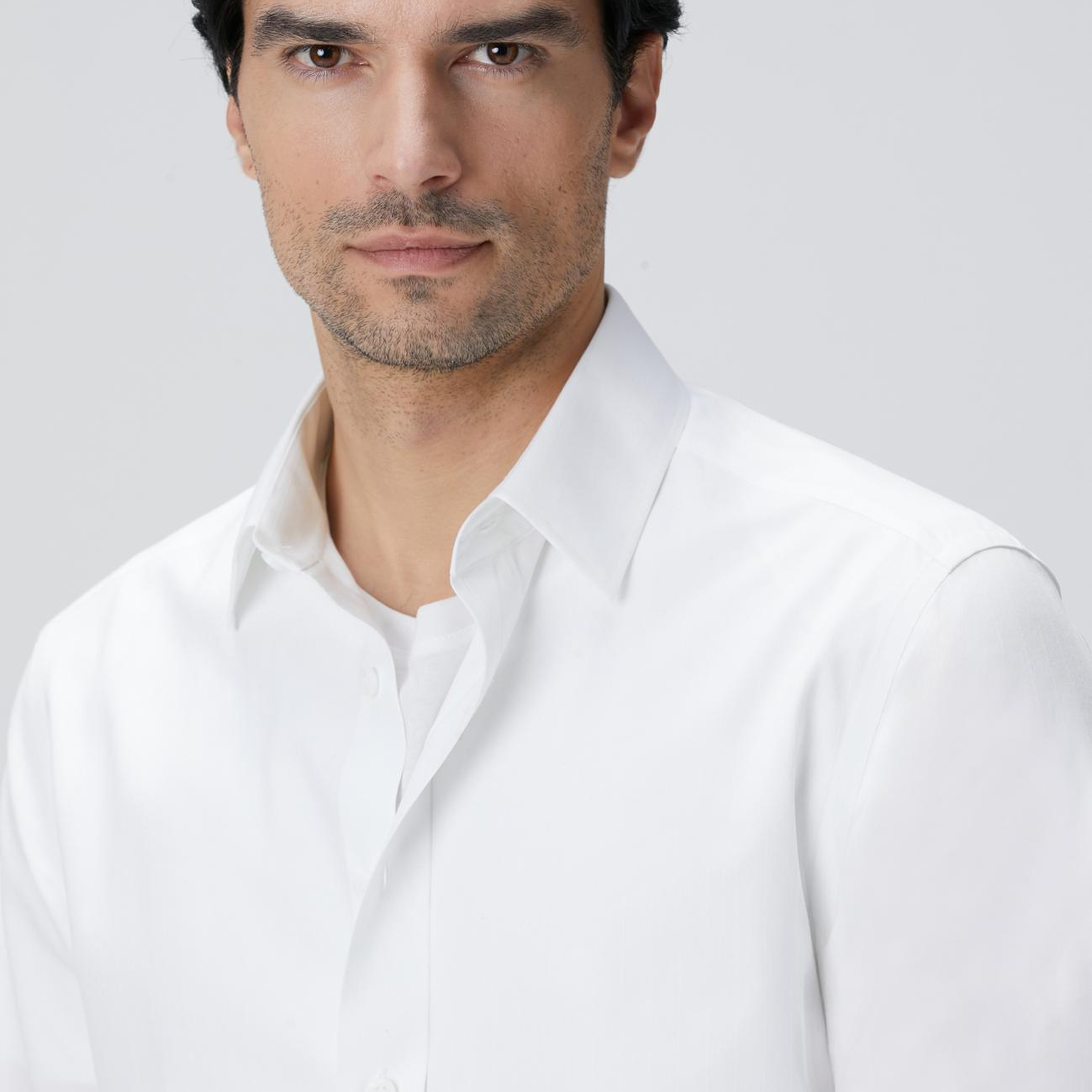 Network Erkek Beyaz Çizgi Desenli Non-Iron Gömlek