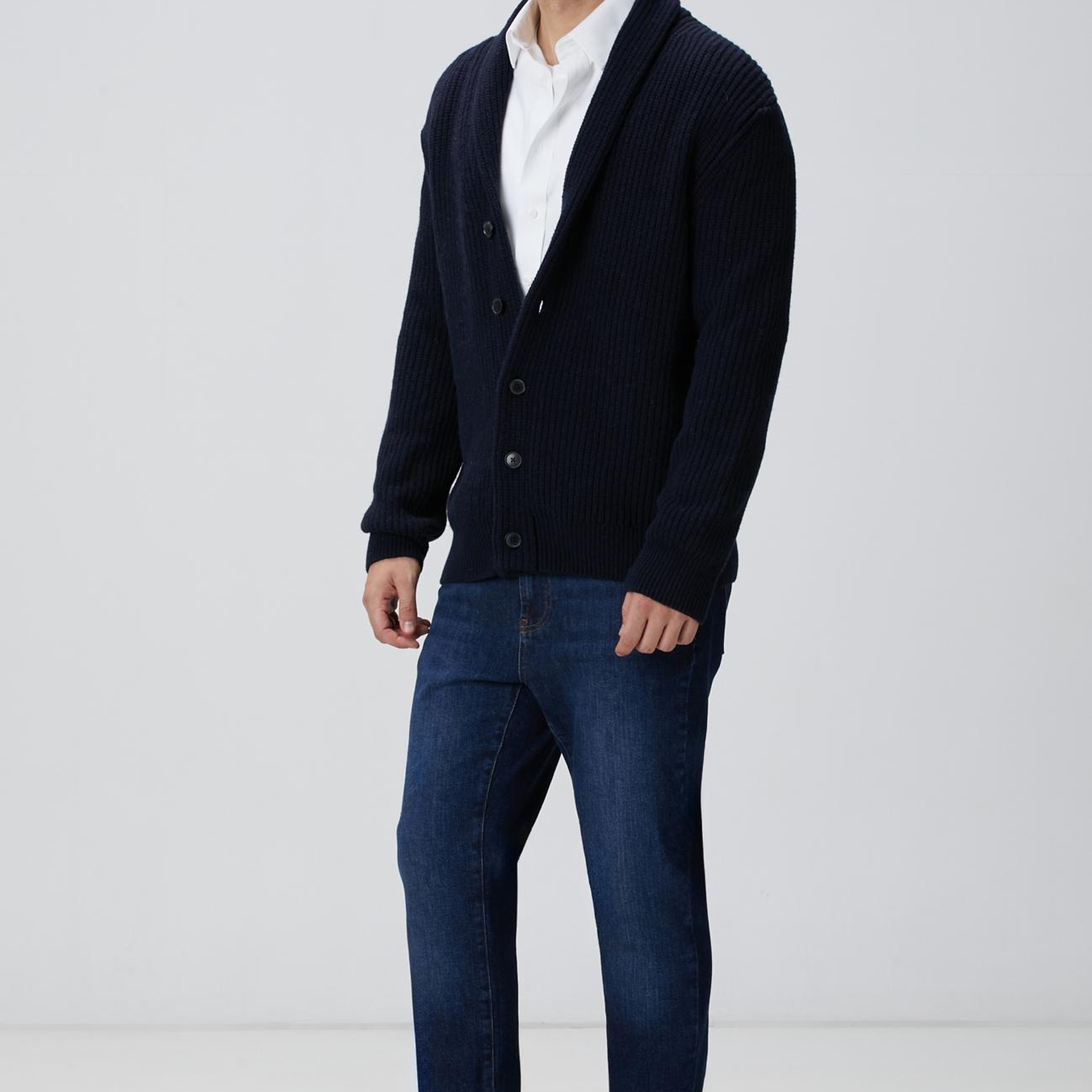 Network Erkek Beyaz Çizgi Desenli Non-Iron Gömlek