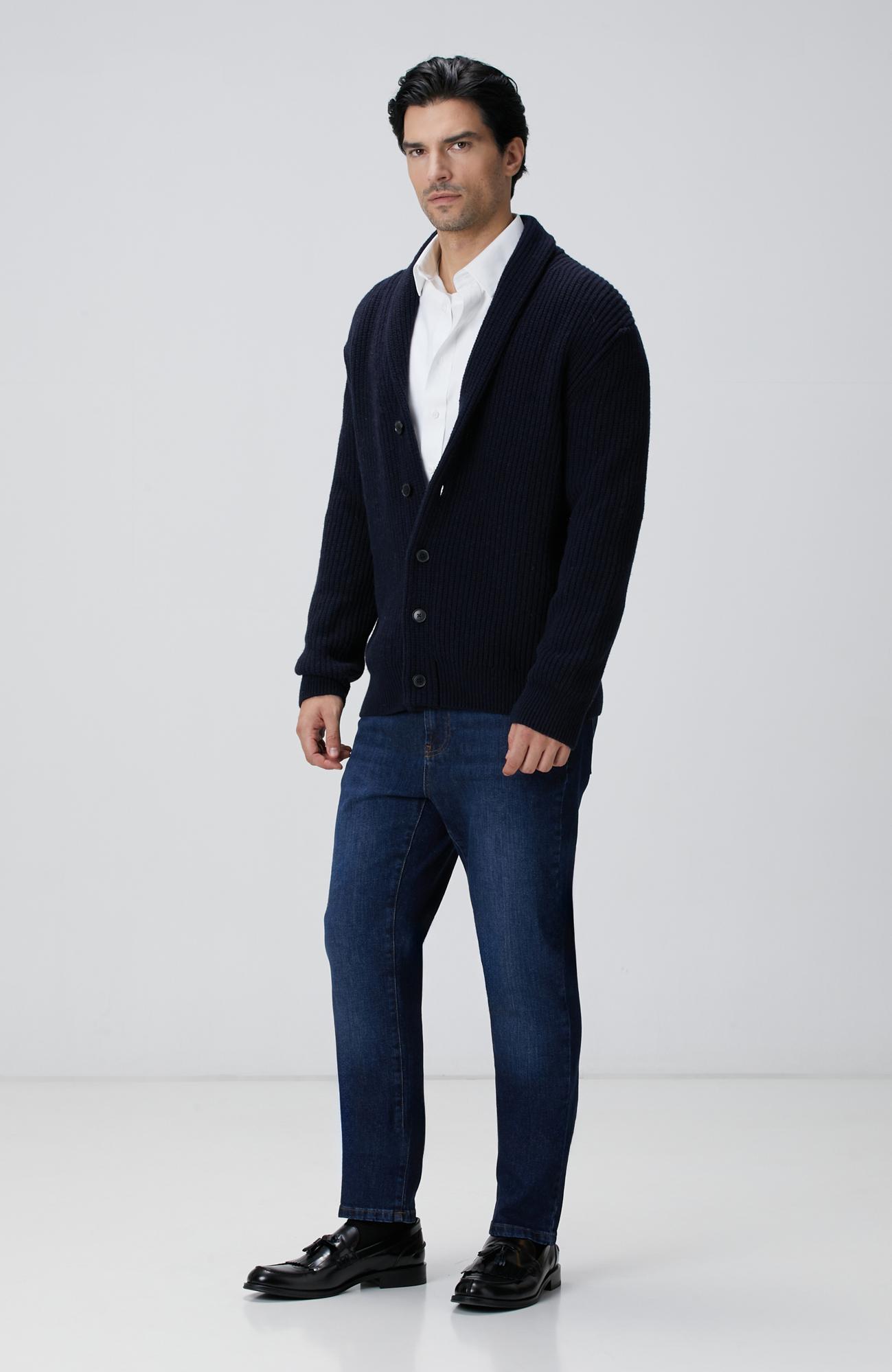 Network Erkek Beyaz Çizgi Desenli Non-Iron Gömlek