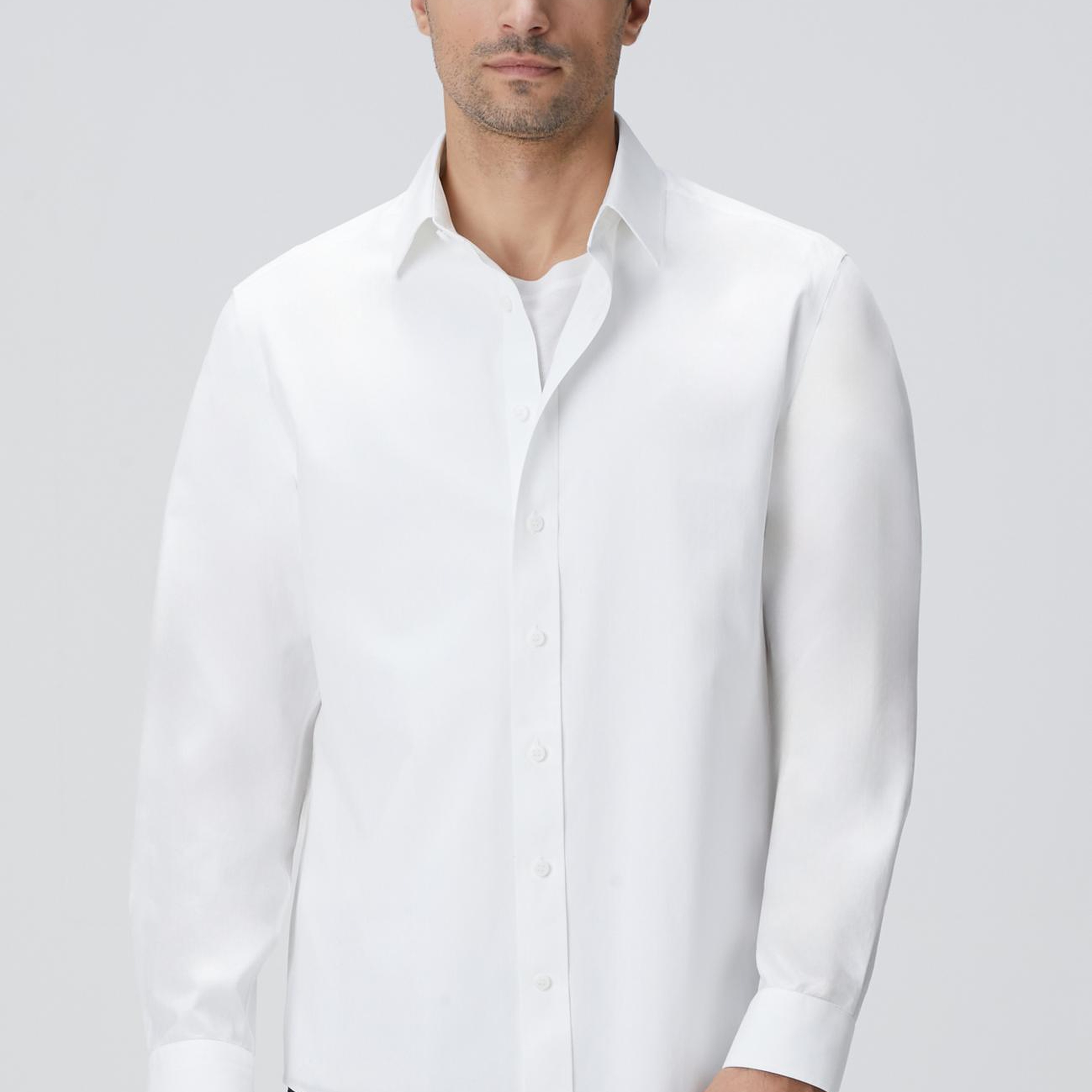 Network Erkek Beyaz Çizgi Desenli Non-Iron Gömlek