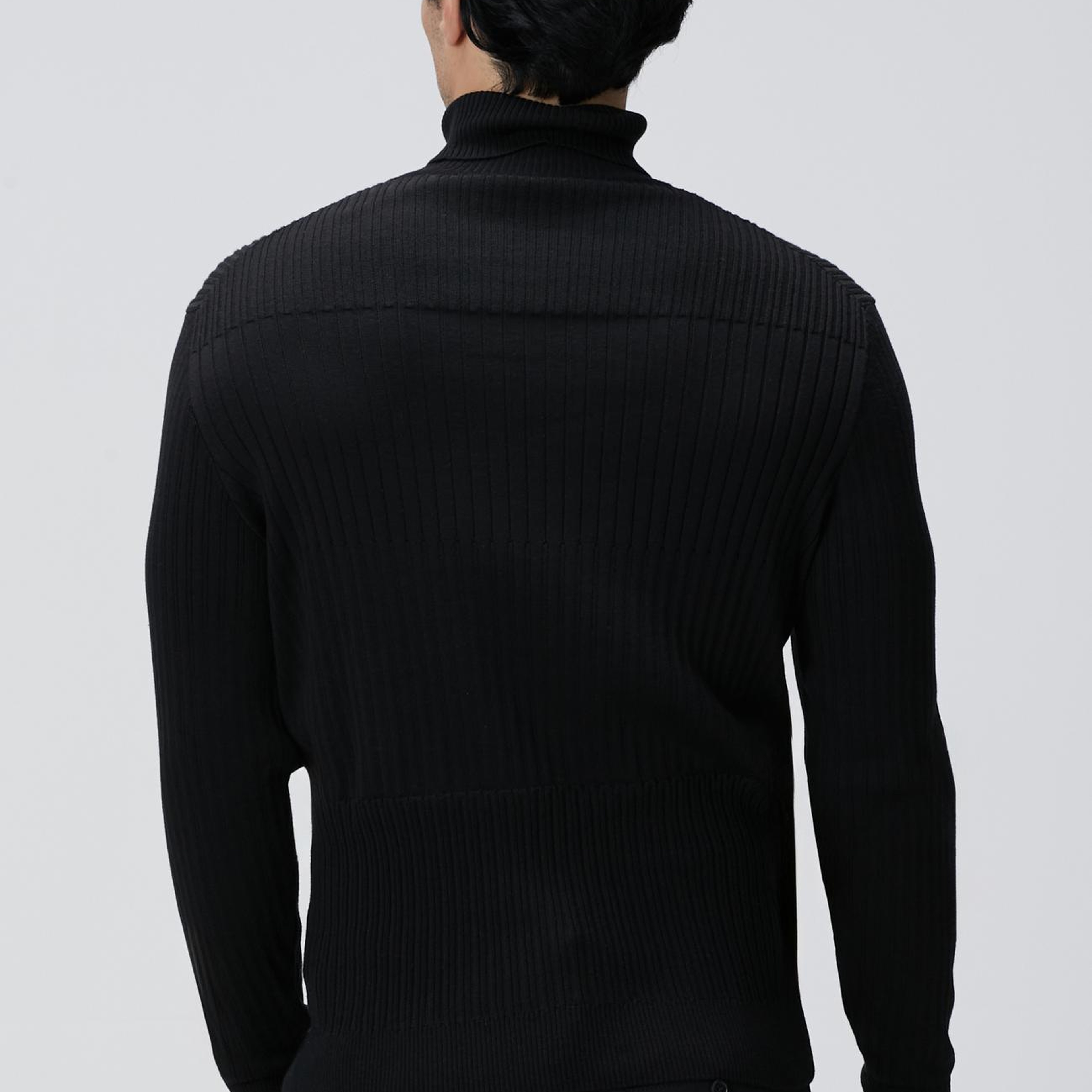 Network Erkek Siyah Balıkçı Yaka Triko Kazak