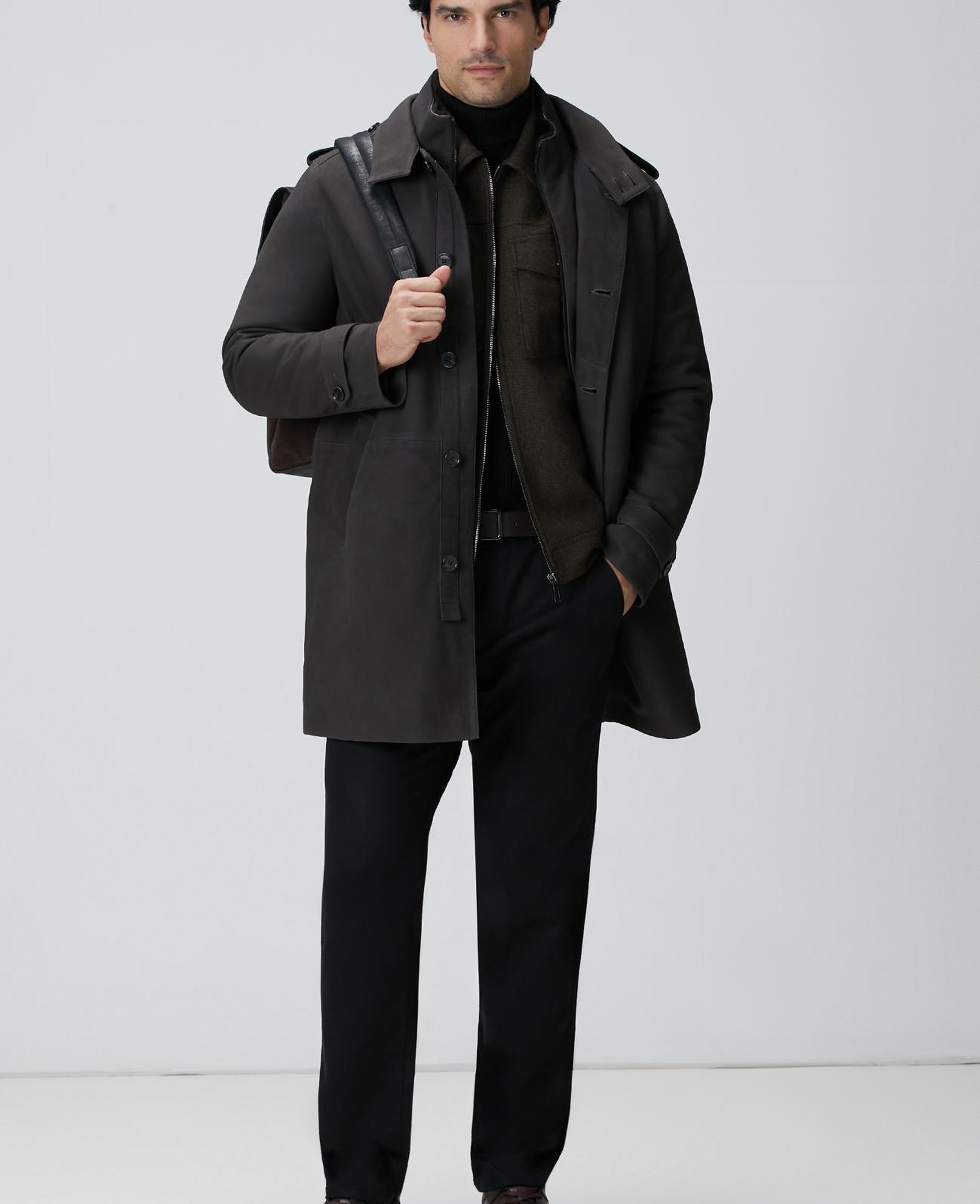 Network Erkek Siyah Balıkçı Yaka Triko Kazak