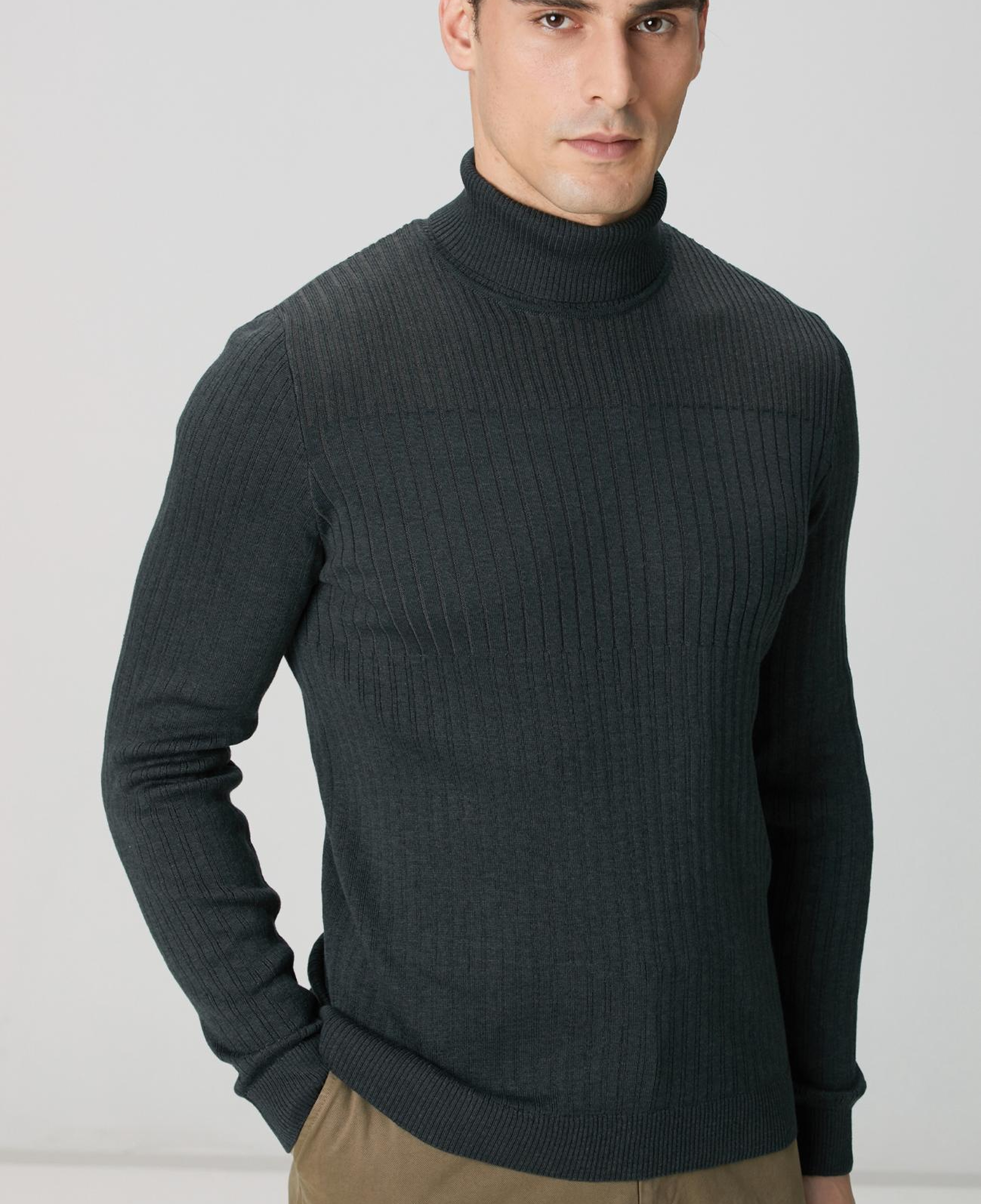 Network Erkek Antrasit Balıkçı Yaka Triko Kazak