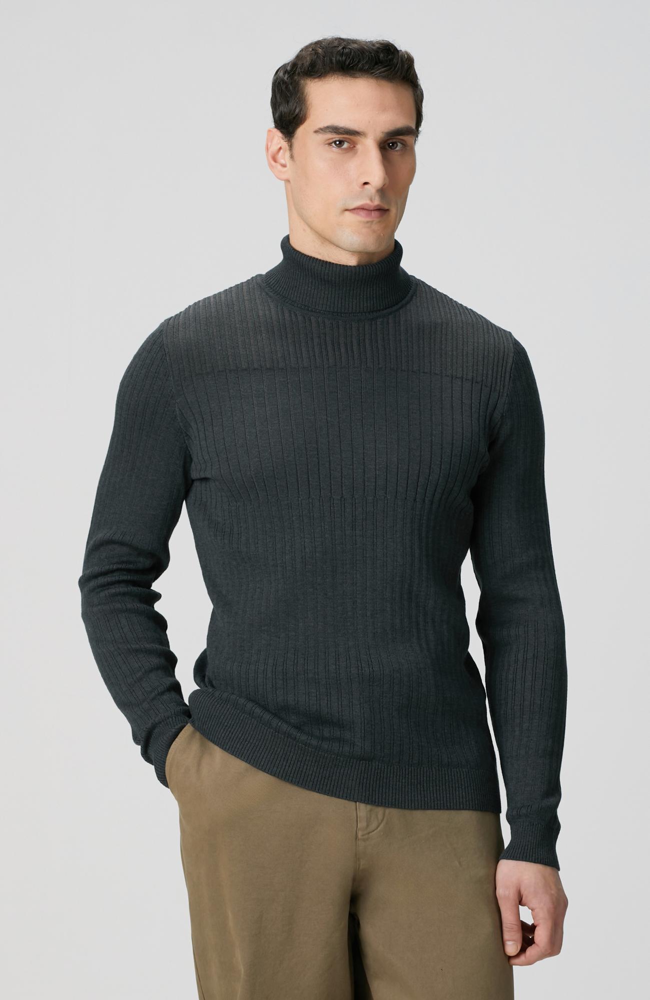 Network Erkek Antrasit Balıkçı Yaka Triko Kazak