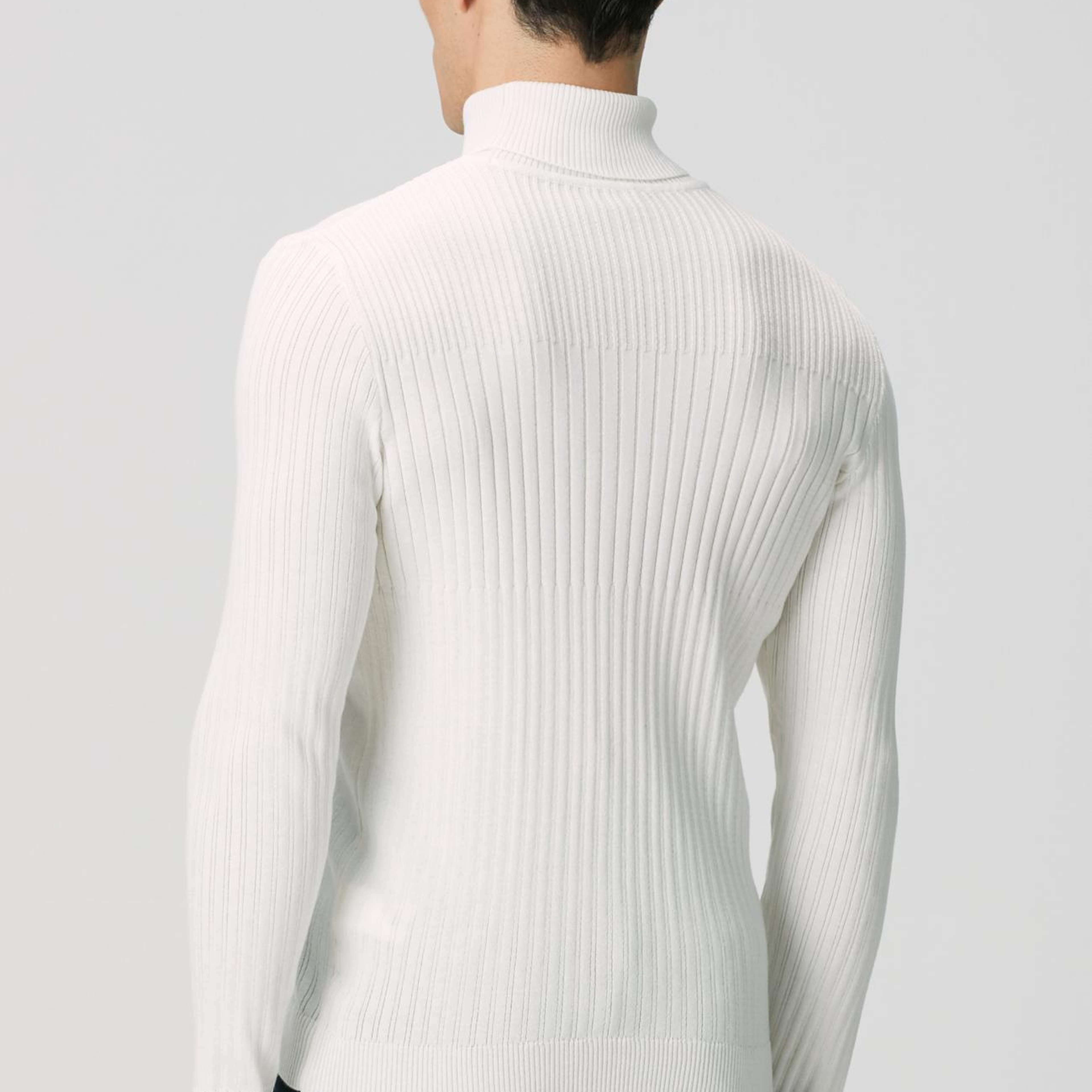 Network Erkek Kırık Beyaz Balıkçı Yaka Triko Kazak