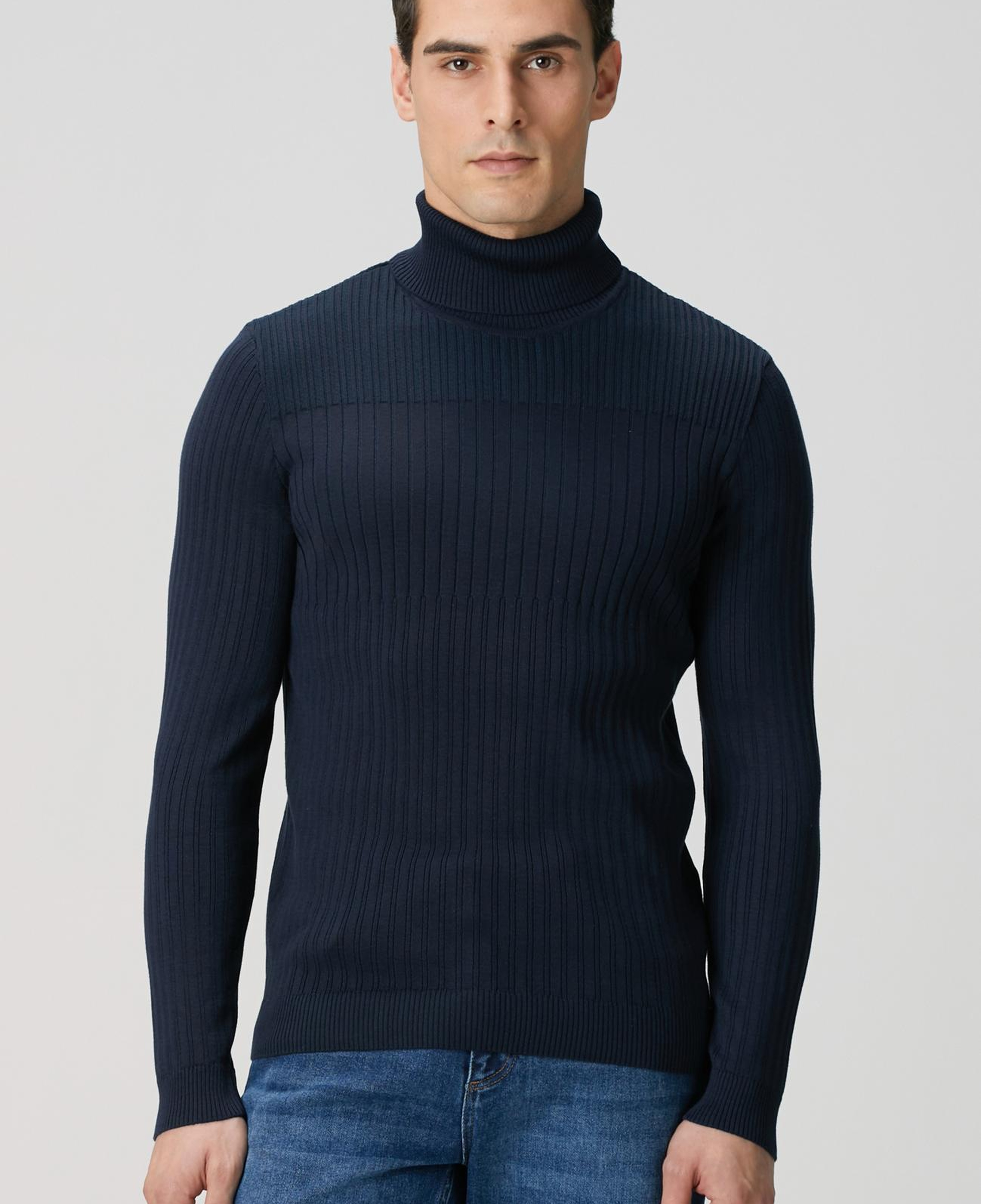 Network Erkek Lacivert Balıkçı Yaka Triko Kazak