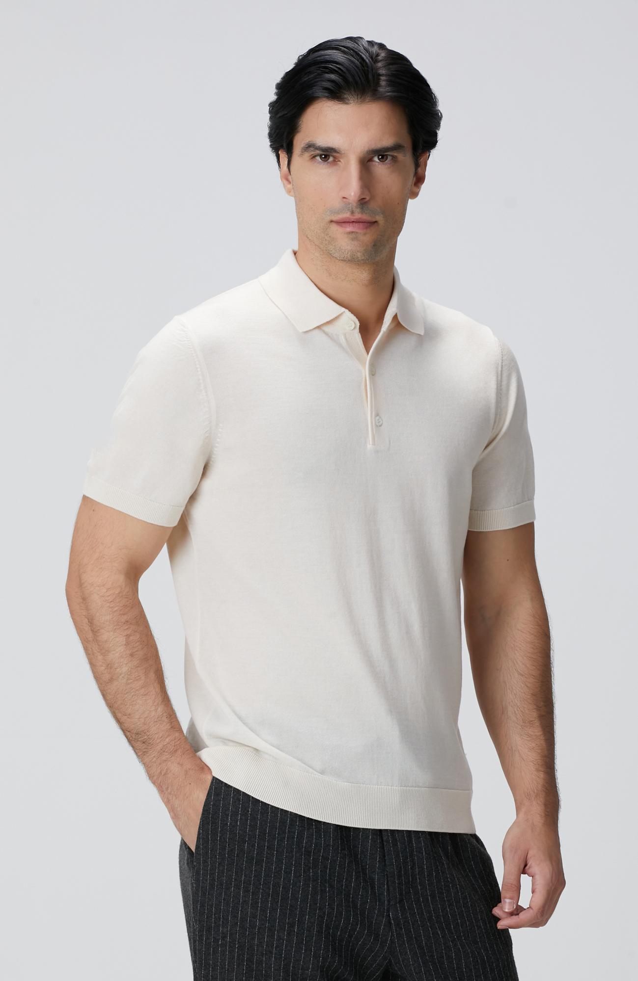 Network Erkek Bej Polo Yaka Triko Kazak