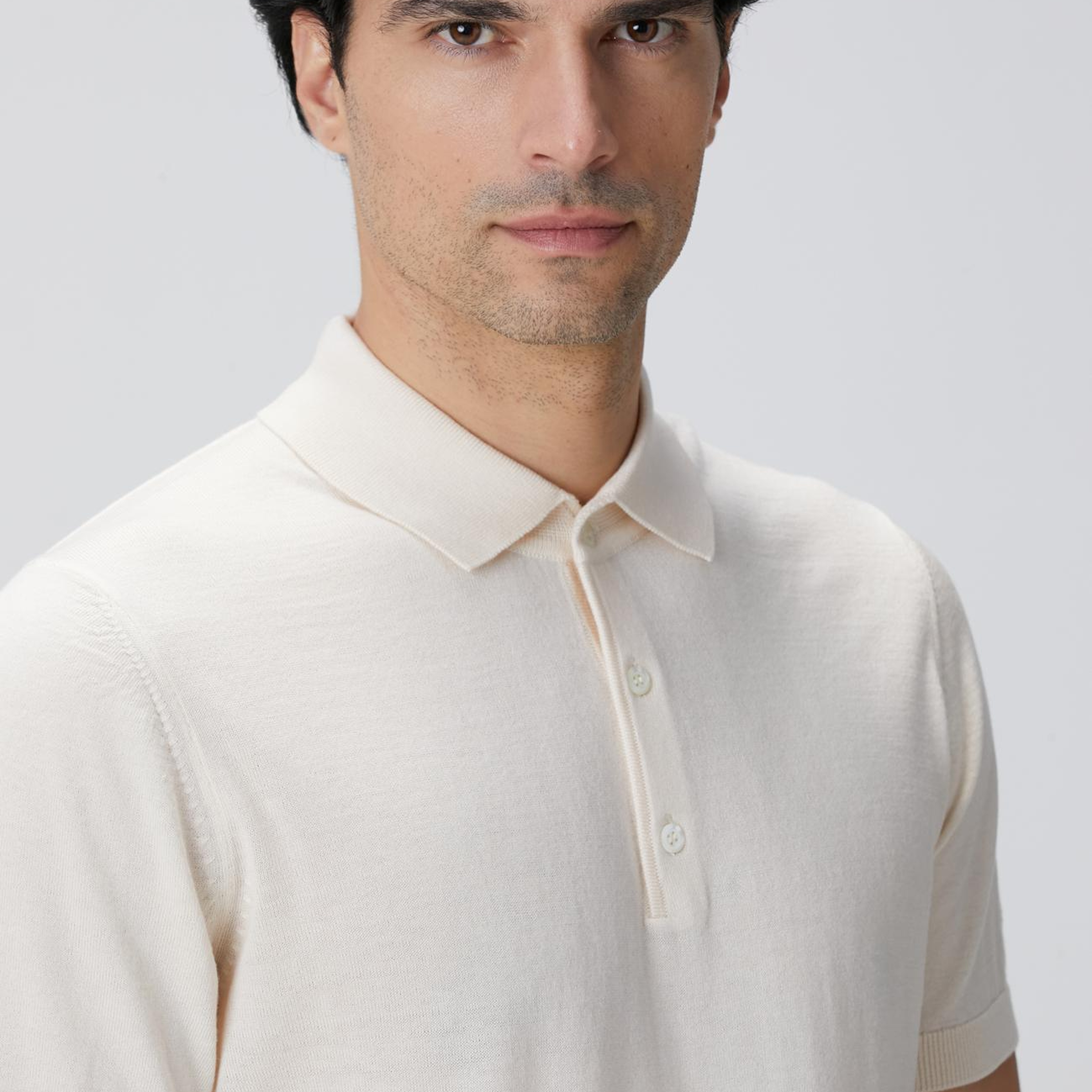 Network Erkek Bej Polo Yaka Triko Kazak