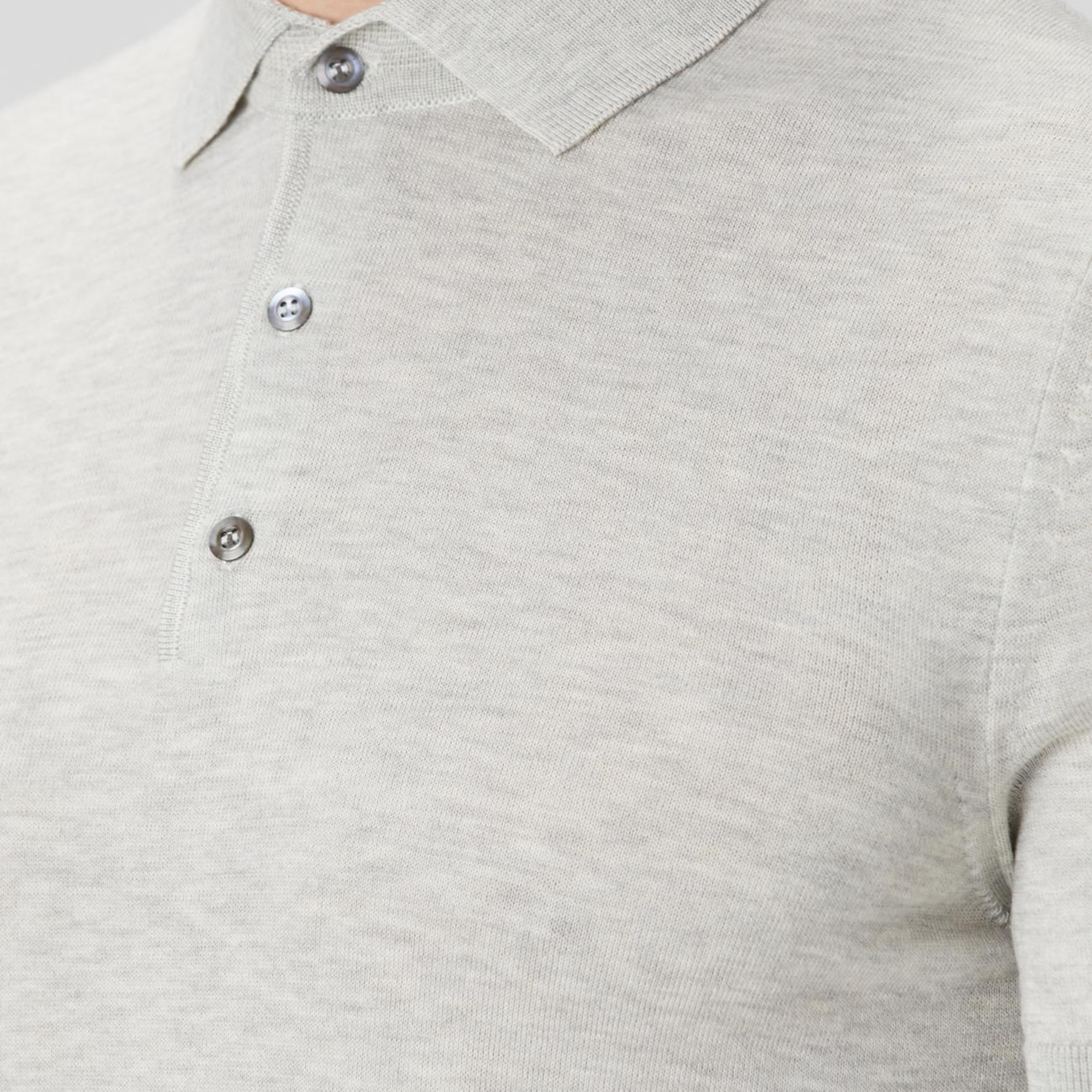 Network Erkek Gri Melanj Polo Yaka Triko Kazak