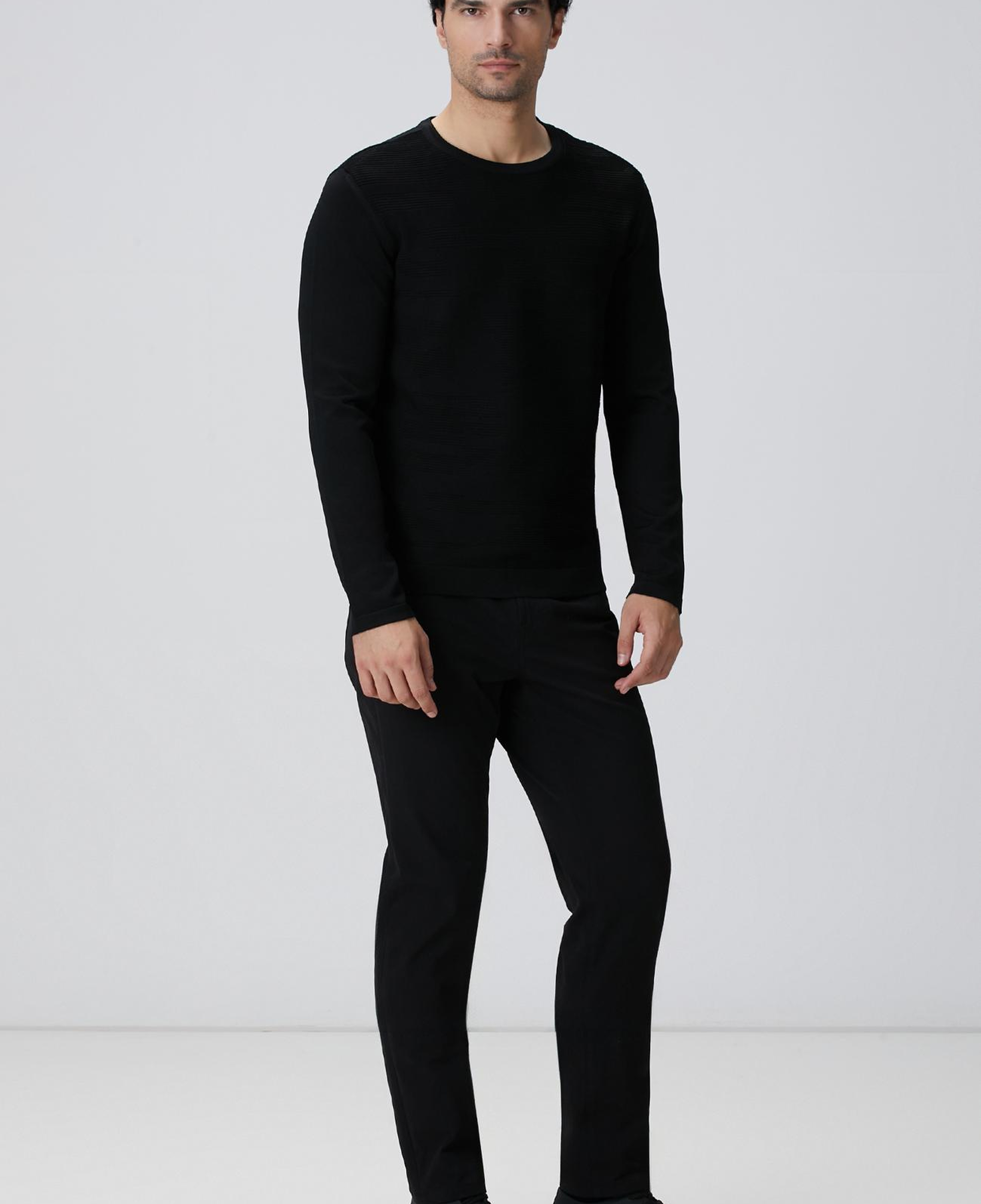 Network Erkek N-Tech Siyah Jakarlı Kazak