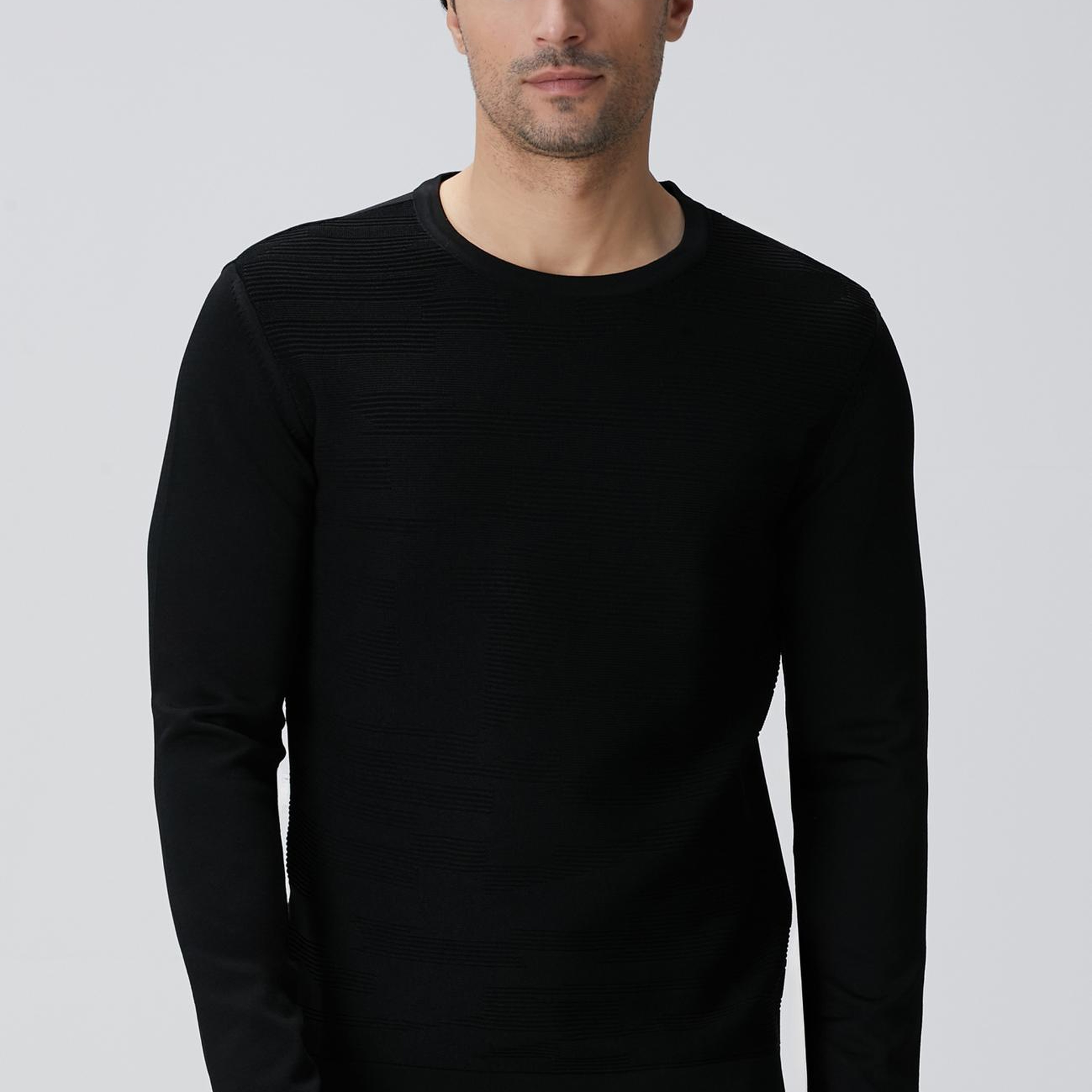 Network Erkek N-Tech Siyah Jakarlı Kazak