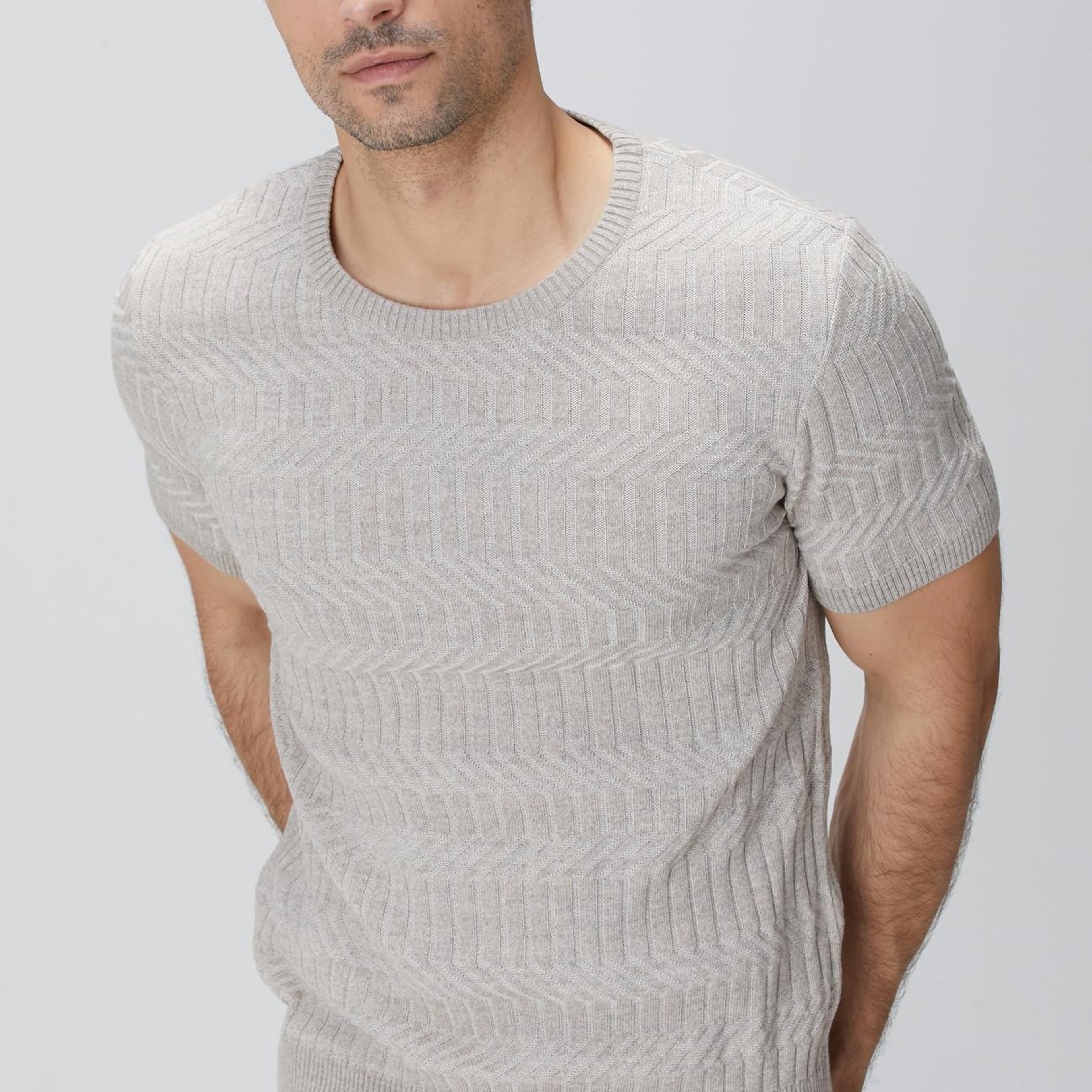 Network Erkek Bej Yün Karışımlı Kazak