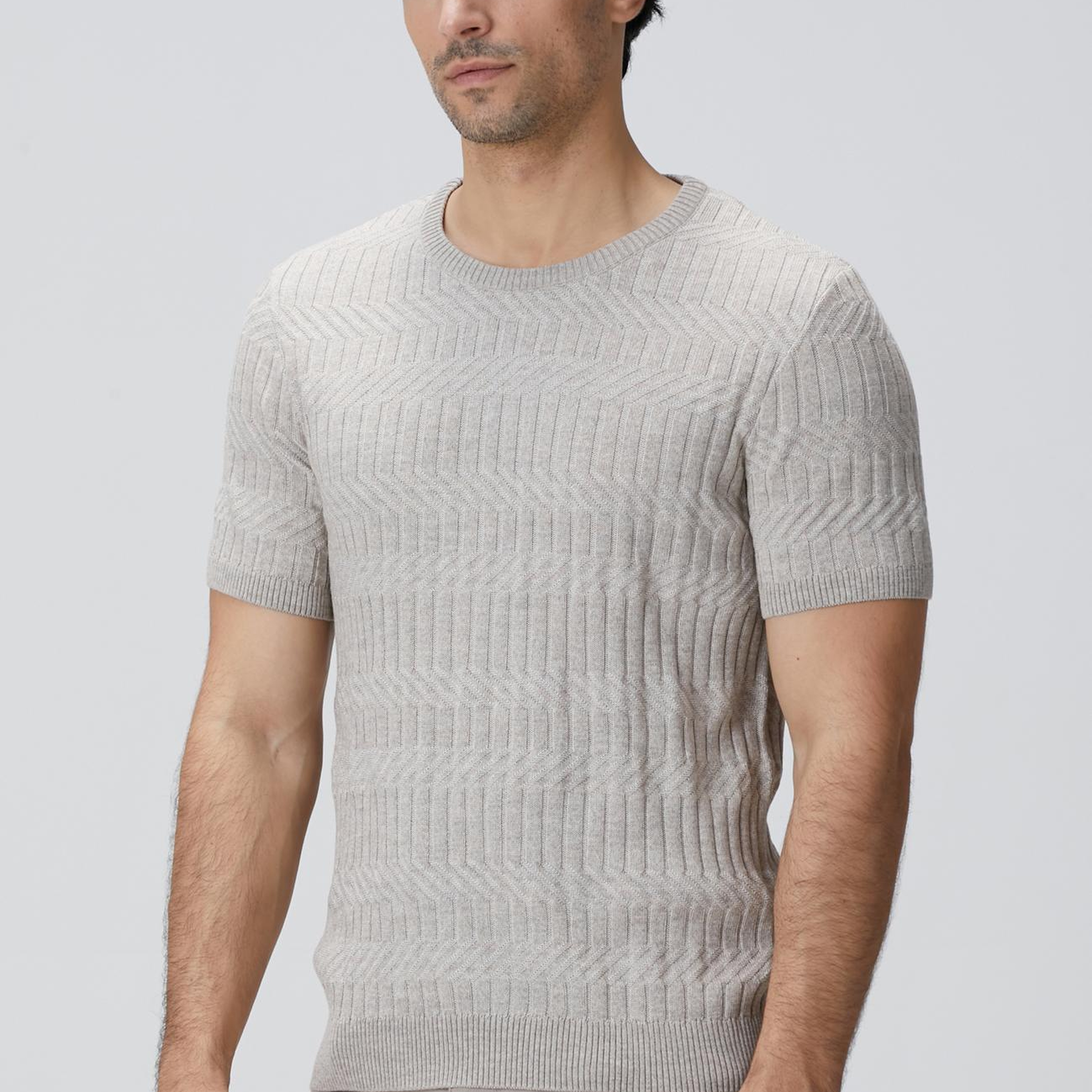 Network Erkek Bej Yün Karışımlı Kazak