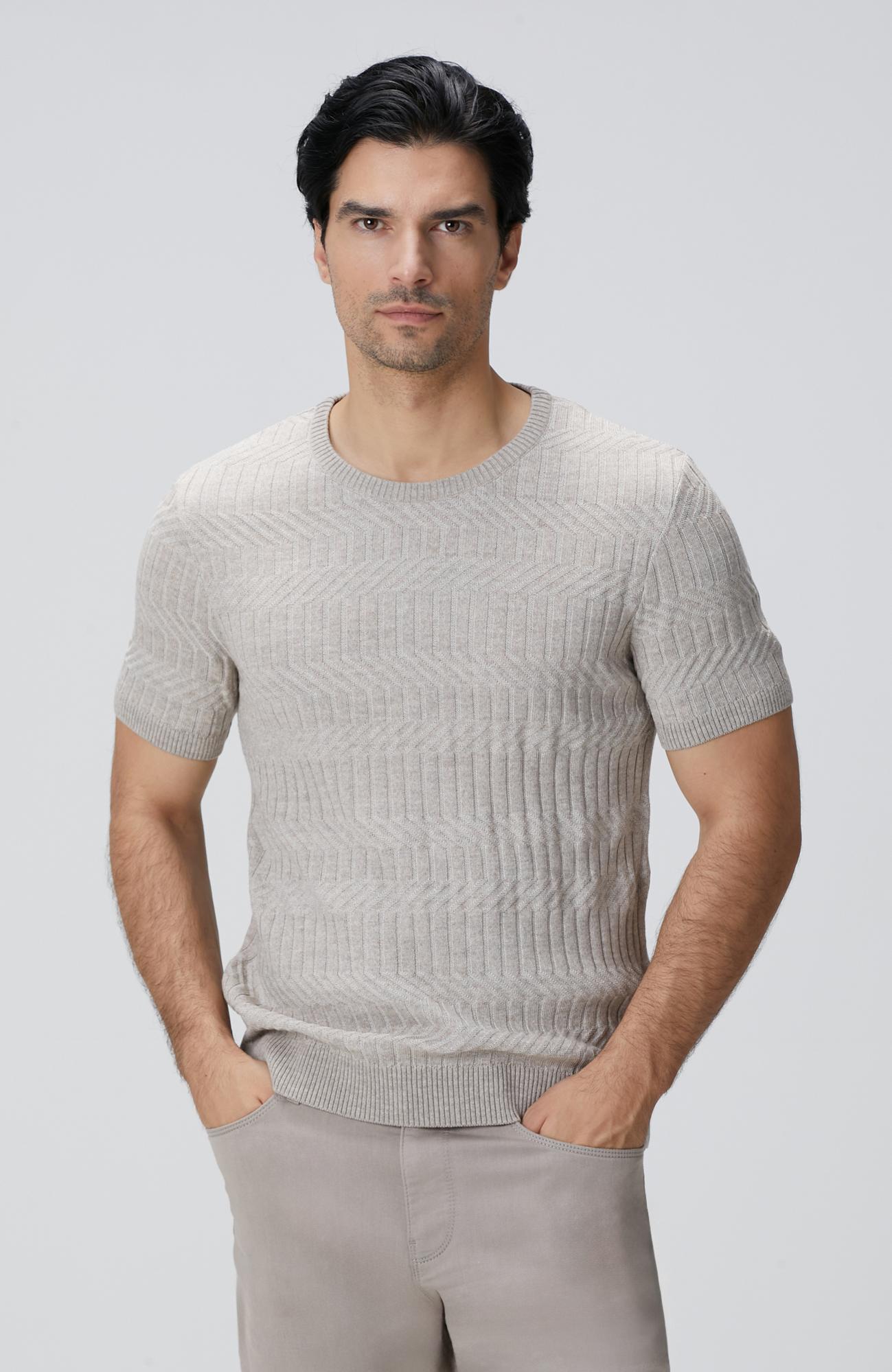 Network Erkek Bej Yün Karışımlı Kazak