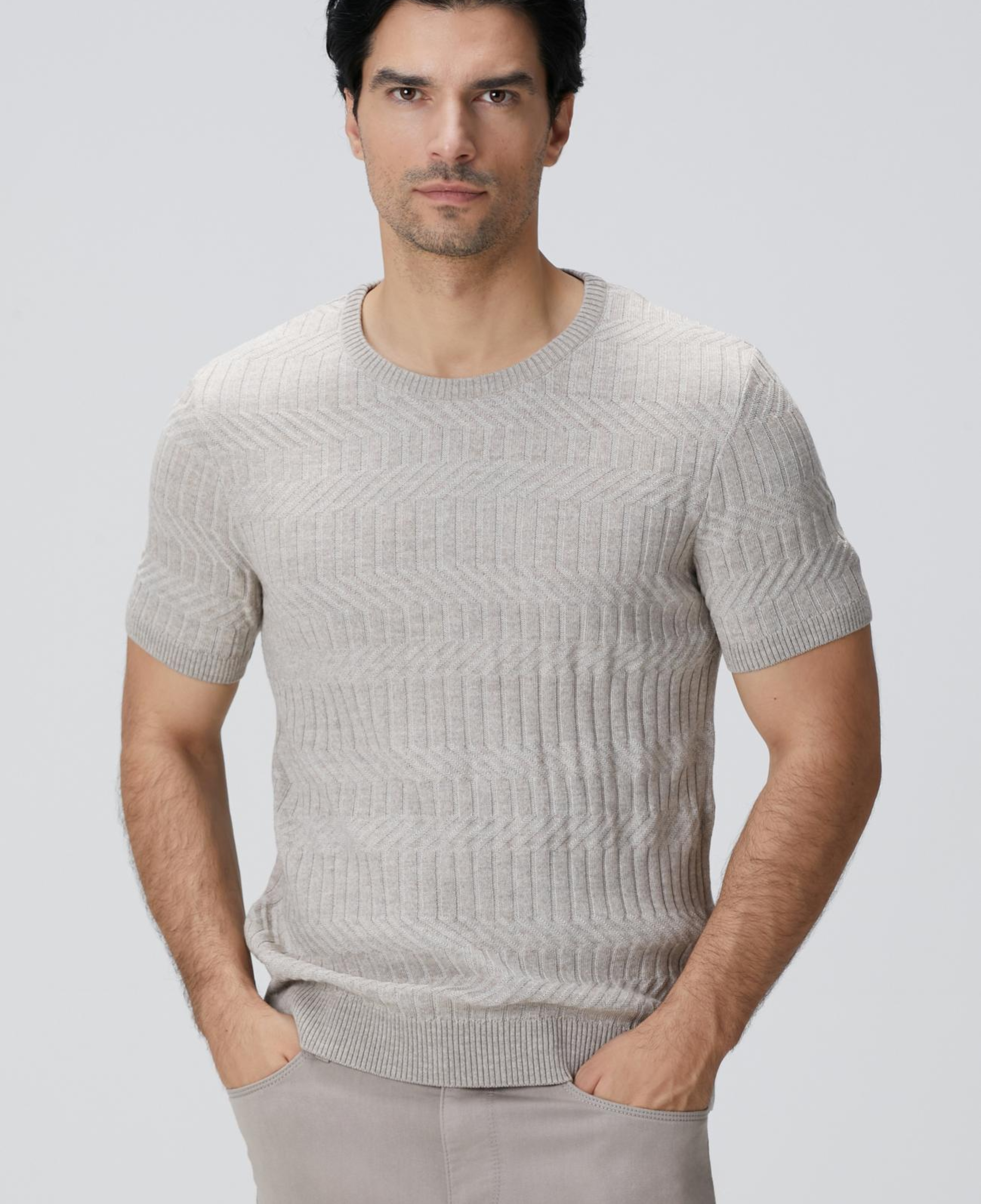 Network Erkek Bej Yün Karışımlı Kazak