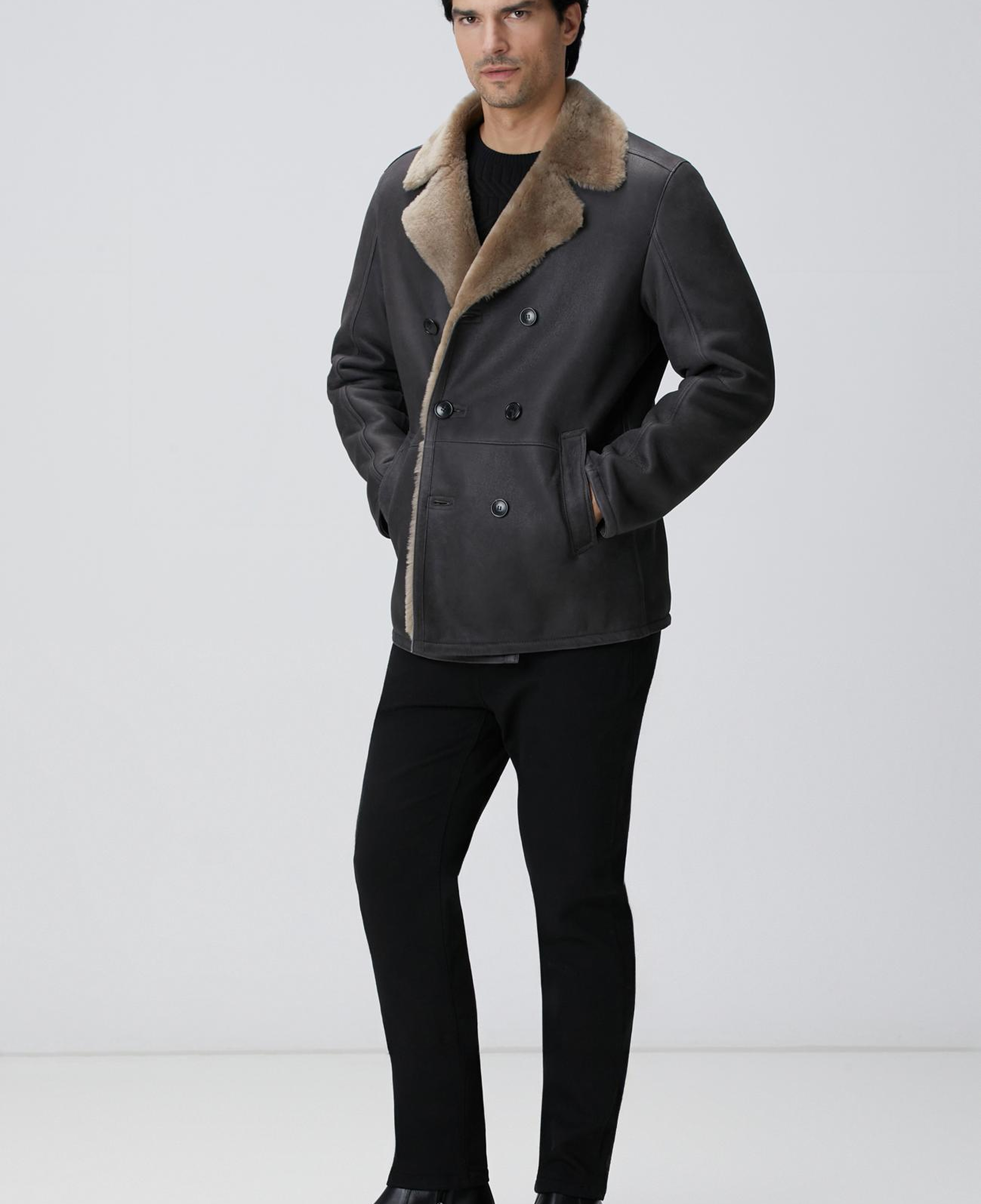 Network Erkek Kahverengi Yün Karışımlı Kazak