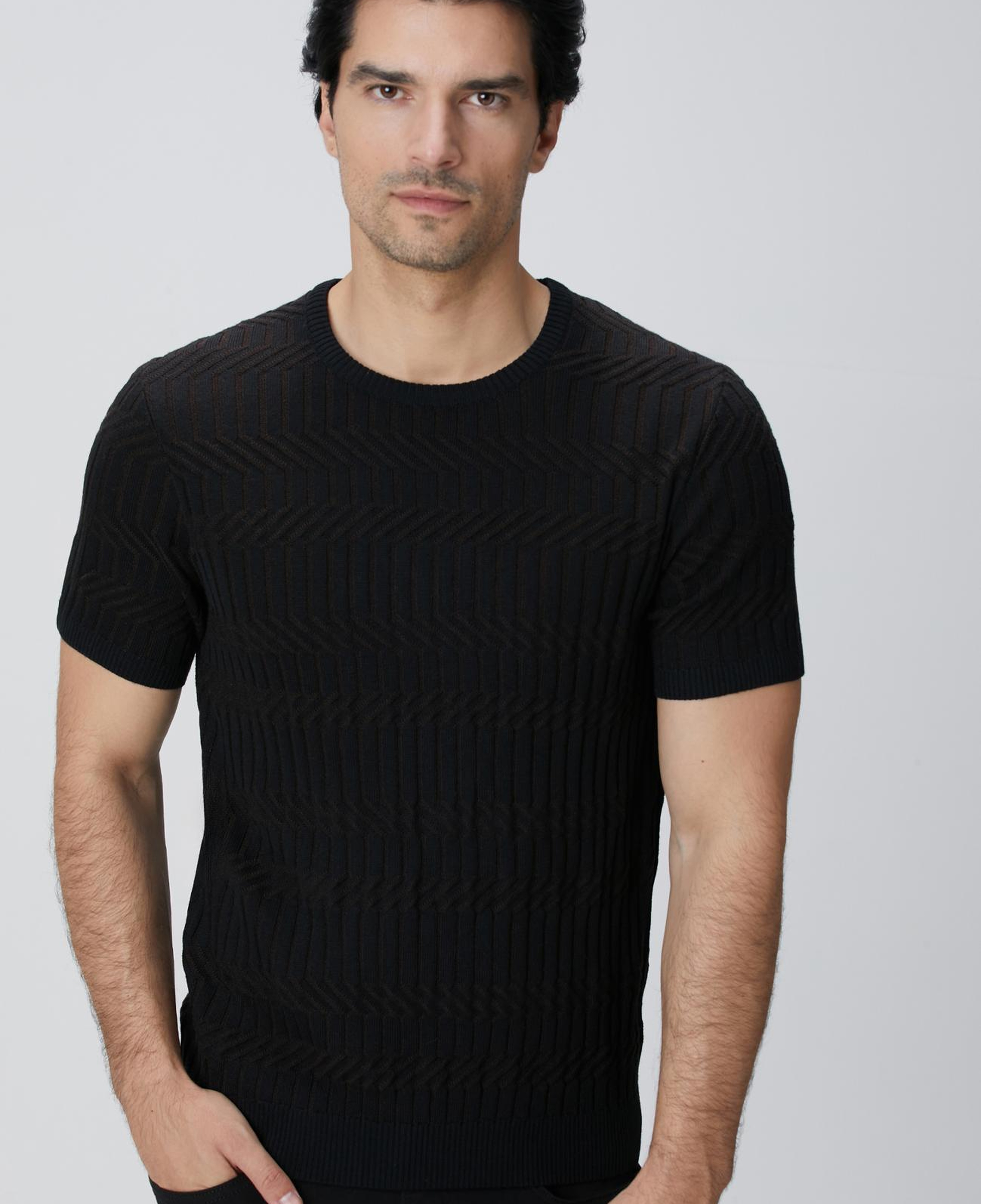 Network Erkek Kahverengi Yün Karışımlı Kazak