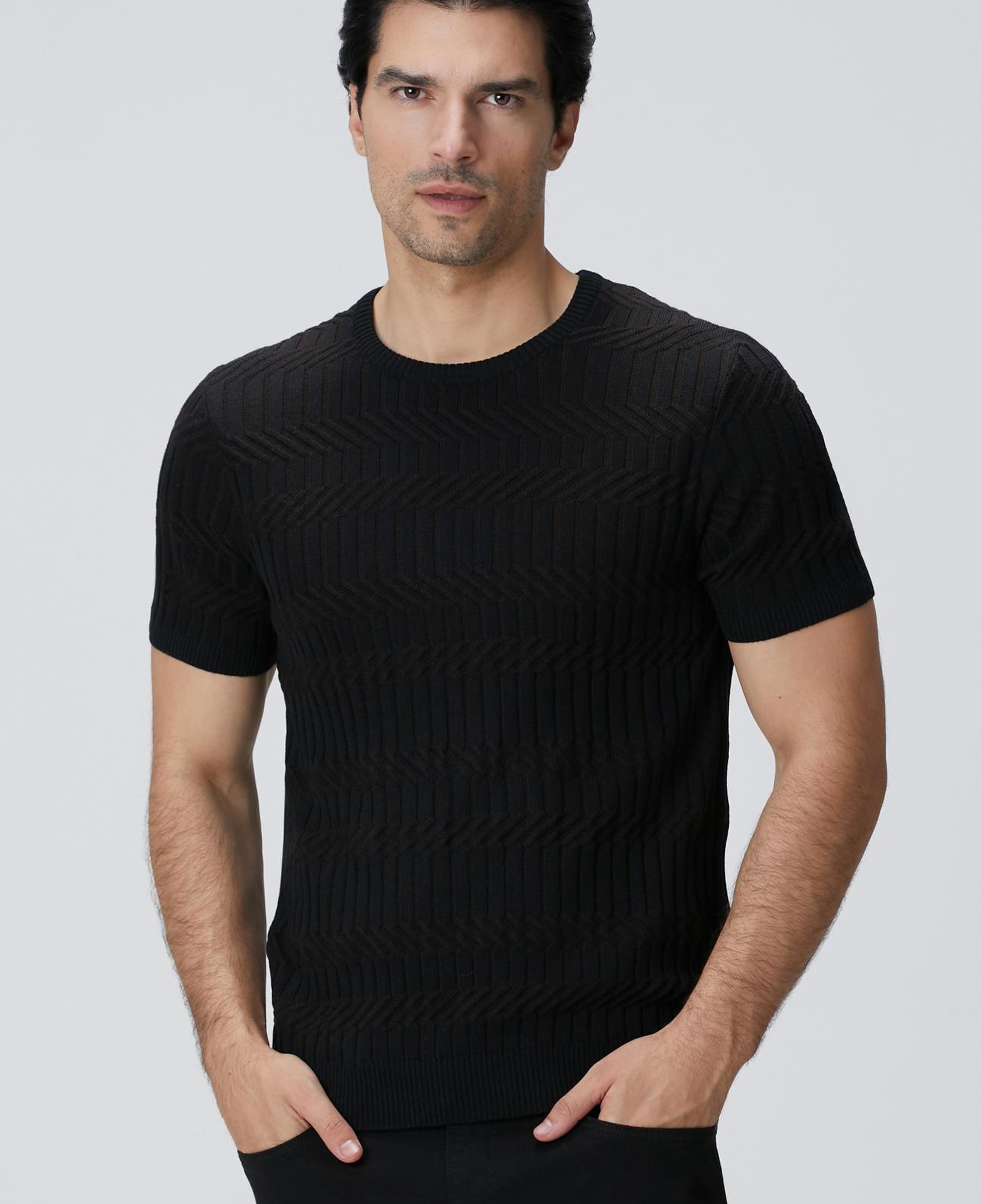 Network Erkek Kahverengi Yün Karışımlı Kazak