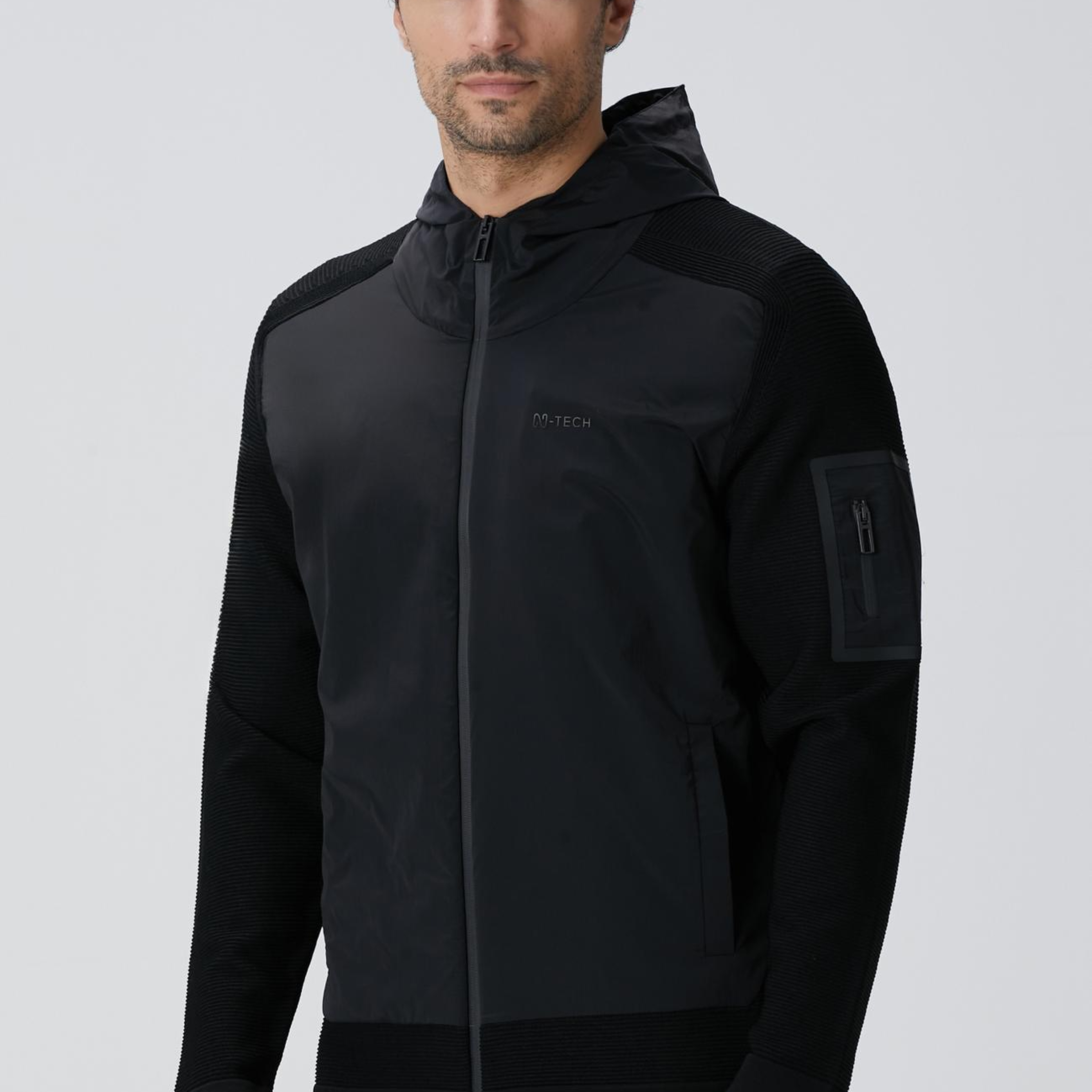 Network Erkek N-Tech Siyah Scuba Detaylı Triko Mont