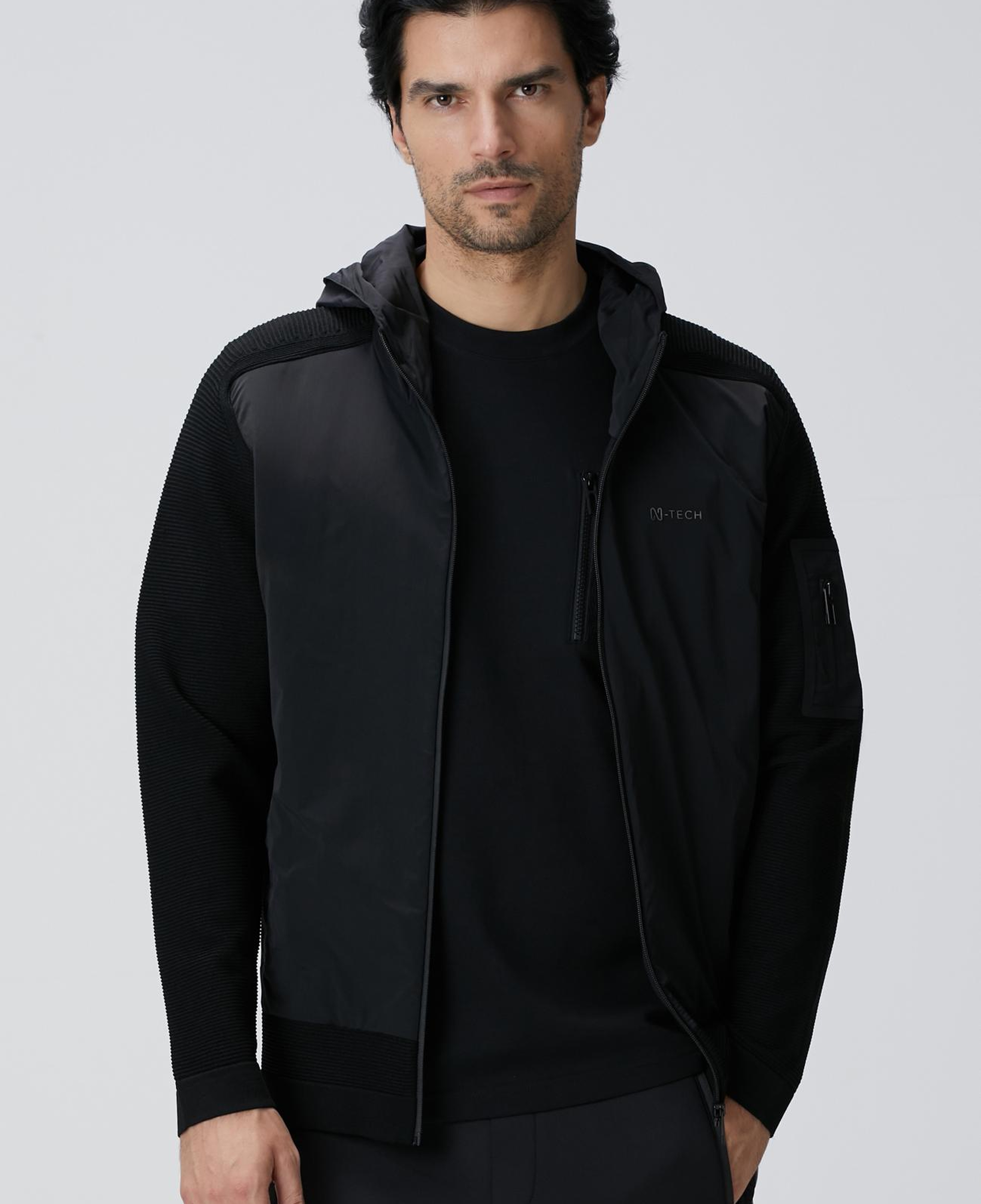 Network Erkek N-Tech Siyah Scuba Detaylı Triko Mont