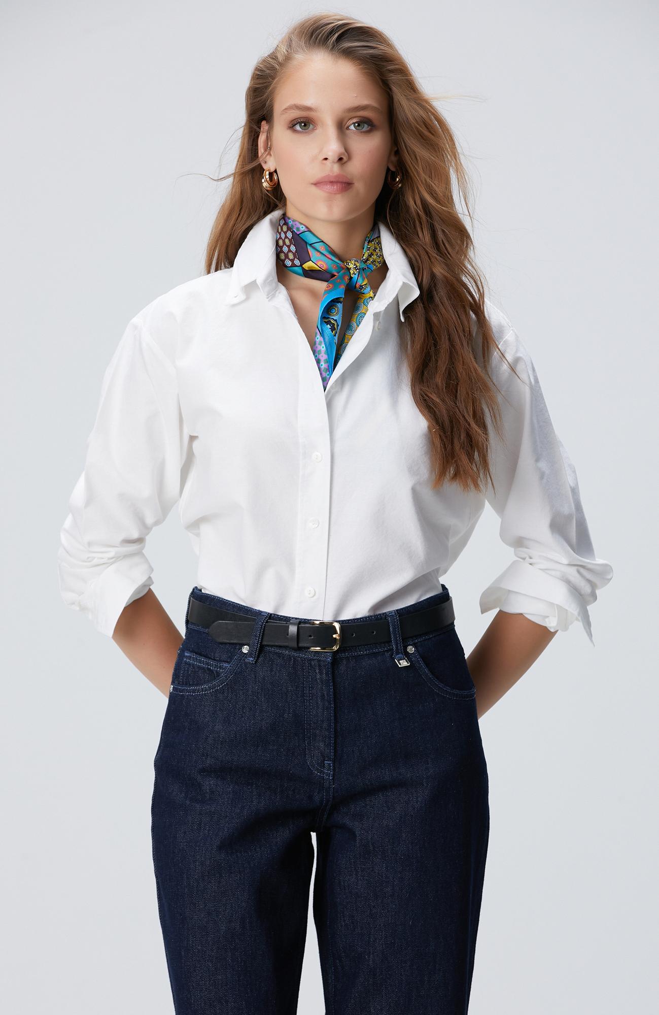 Network Kadın Beyaz Oxford Gömlek