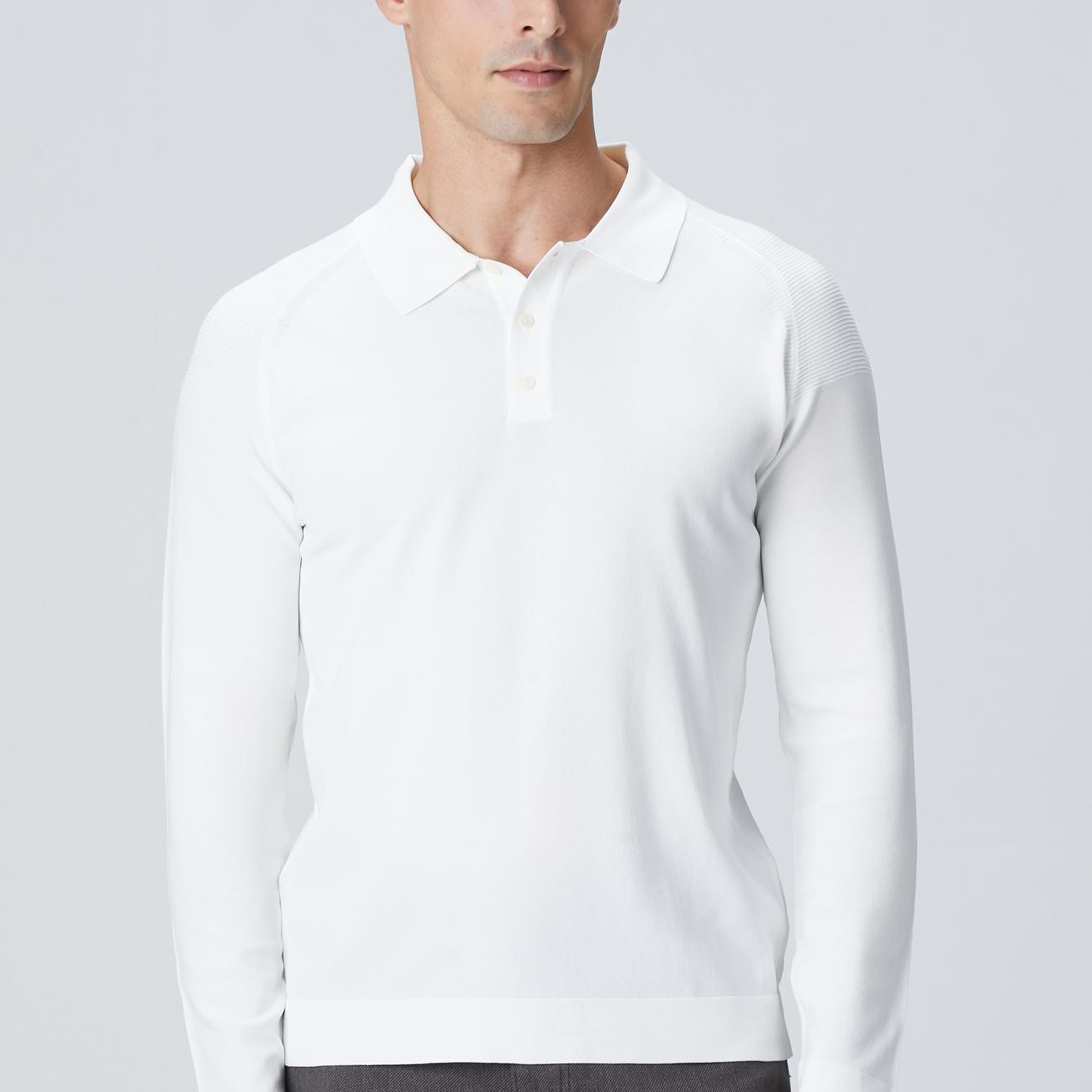 Network Erkek Kırık Beyaz Polo Yaka Triko Kazak