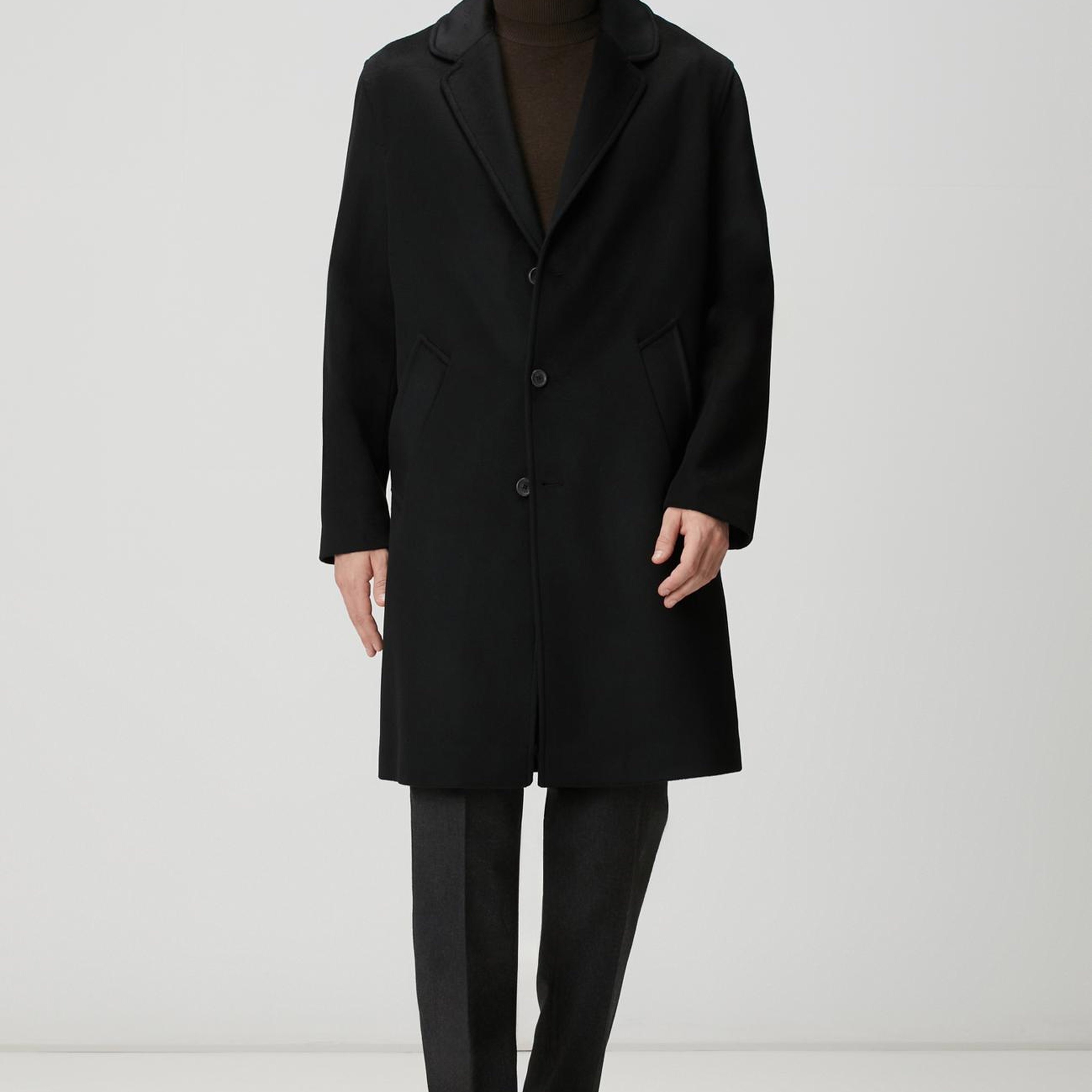 Network Erkek Limited Siyah Yün Palto