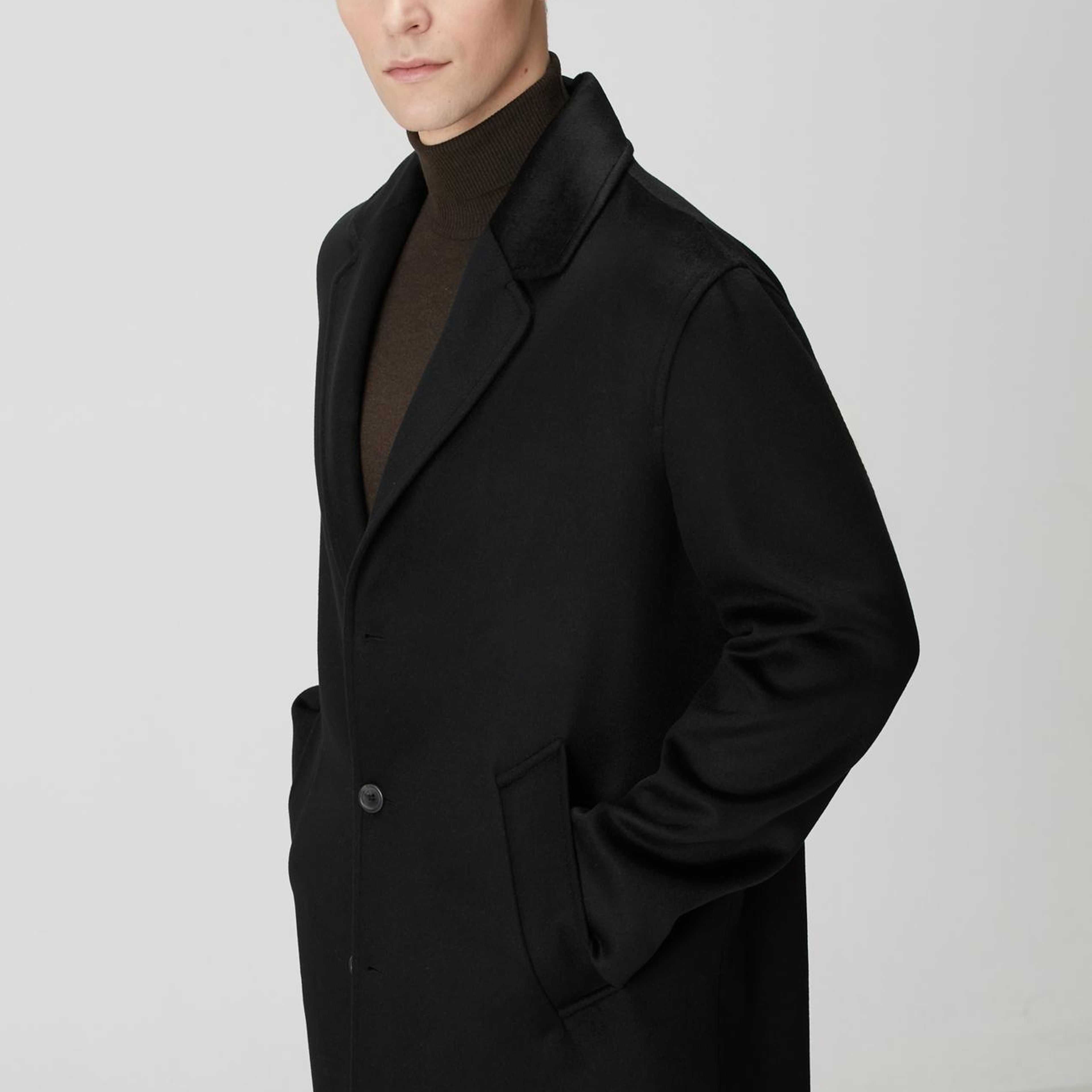 Network Erkek Limited Siyah Yün Palto