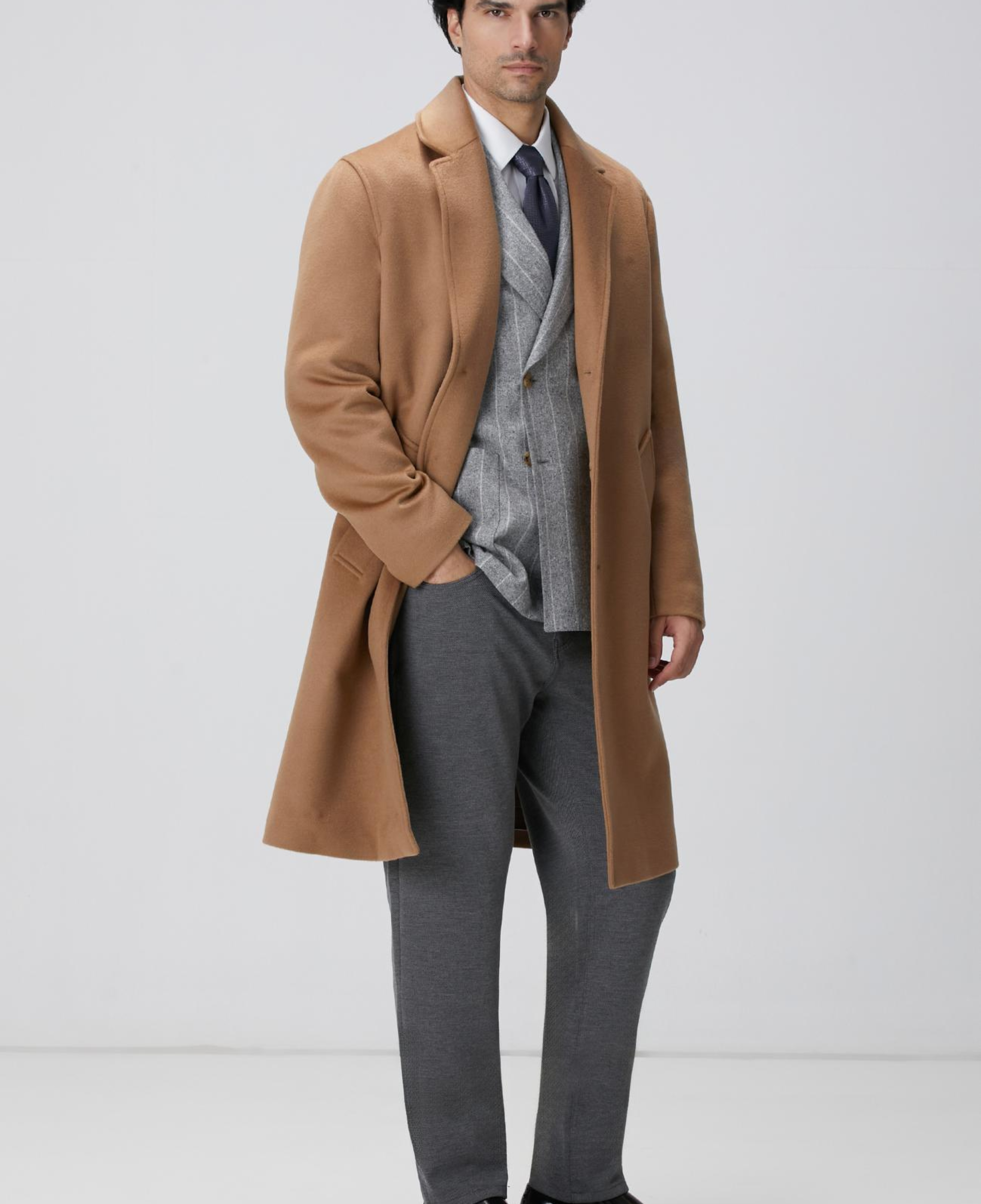 Network Erkek Limited Camel Yün Palto