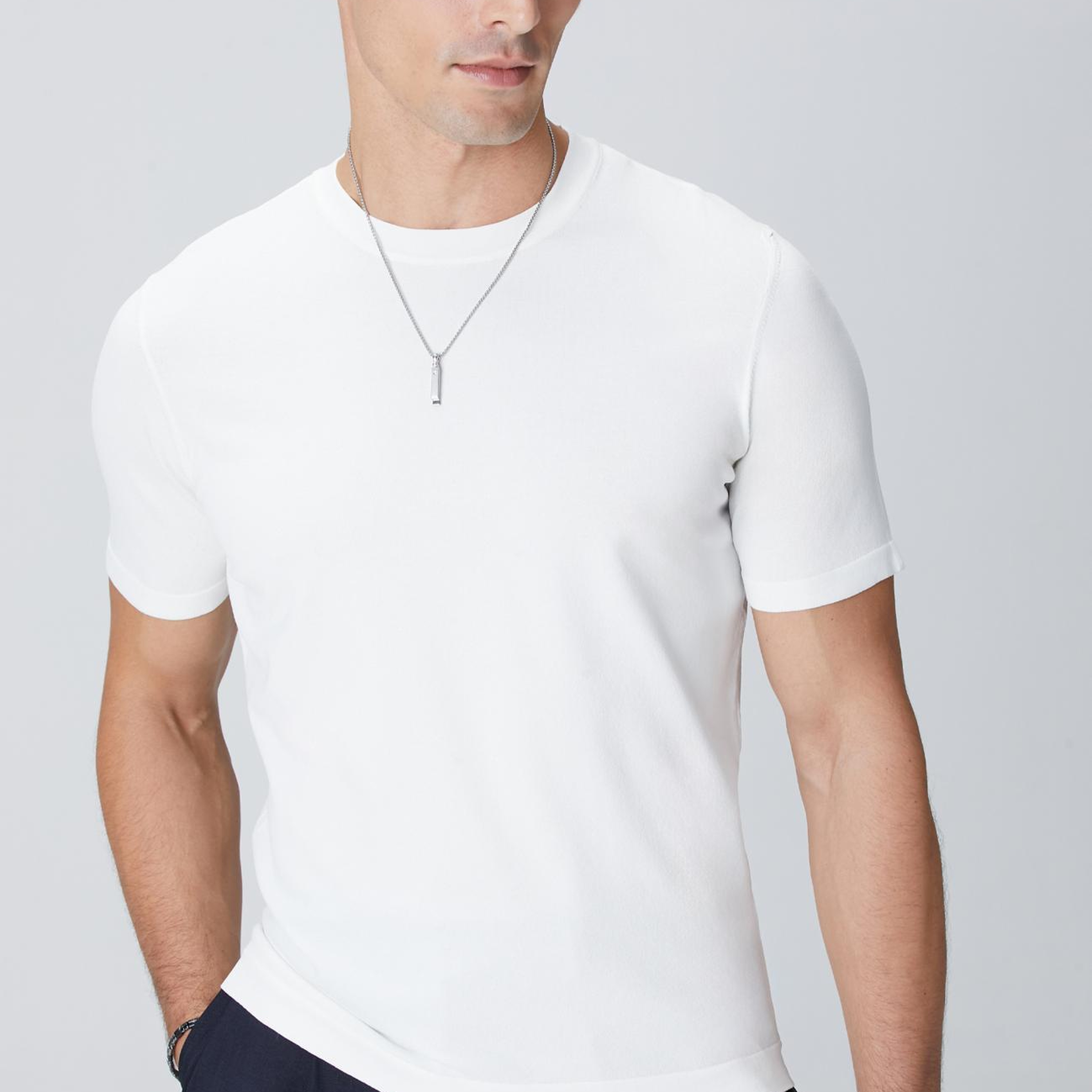 Network Erkek Kırık Beyaz Basic Triko Kazak