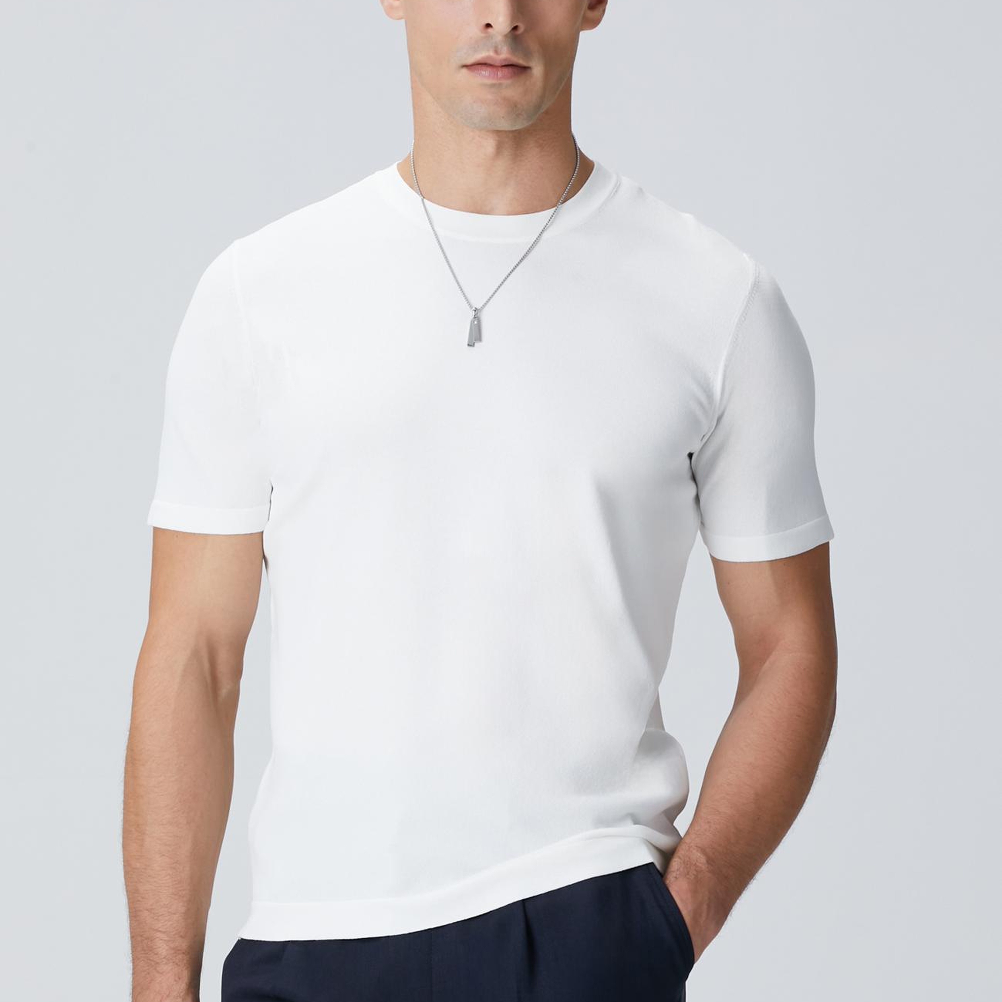 Network Erkek Kırık Beyaz Basic Triko Kazak