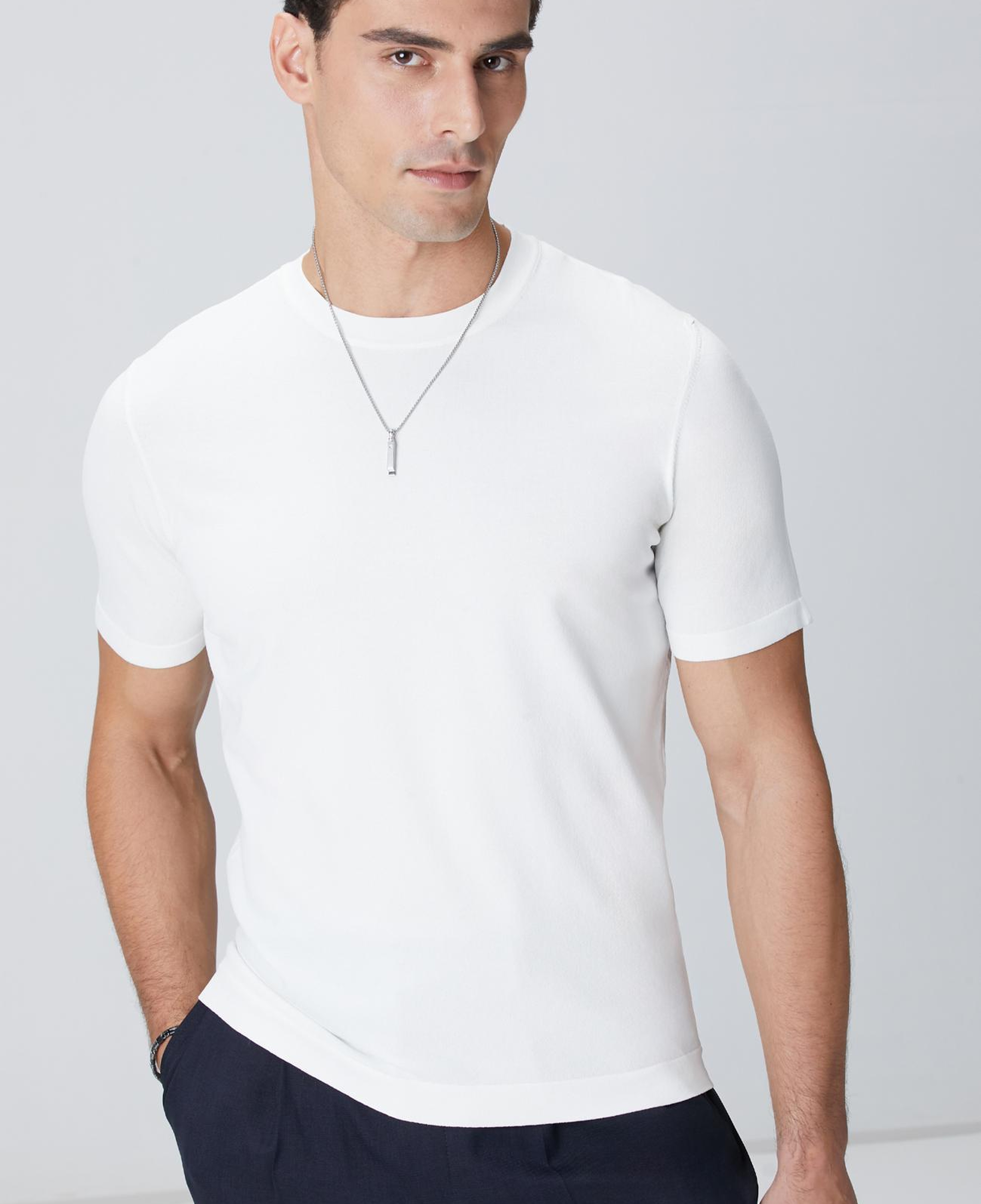 Network Erkek Kırık Beyaz Basic Triko Kazak