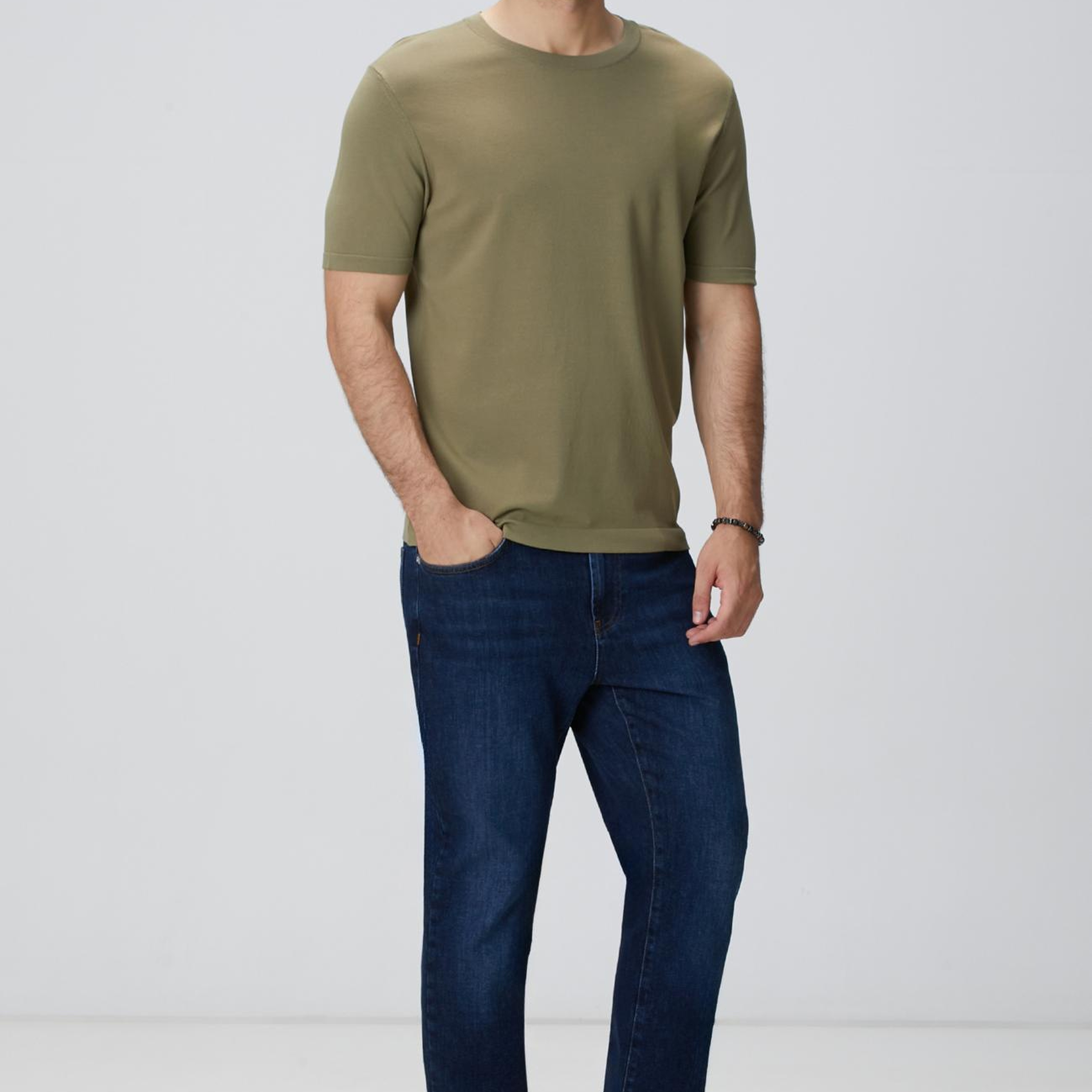 Network Erkek Haki Basic Triko Kazak