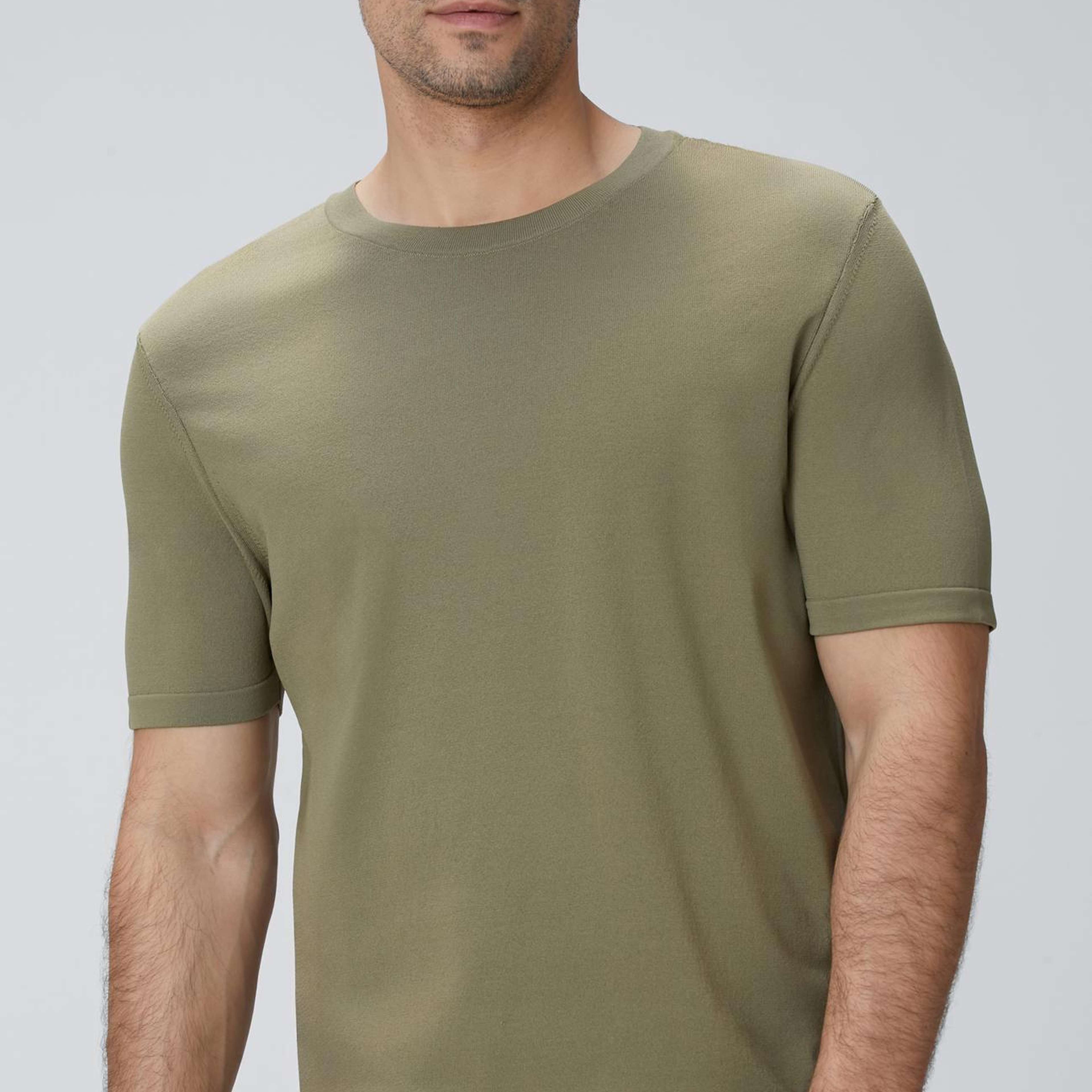 Network Erkek Haki Basic Triko Kazak