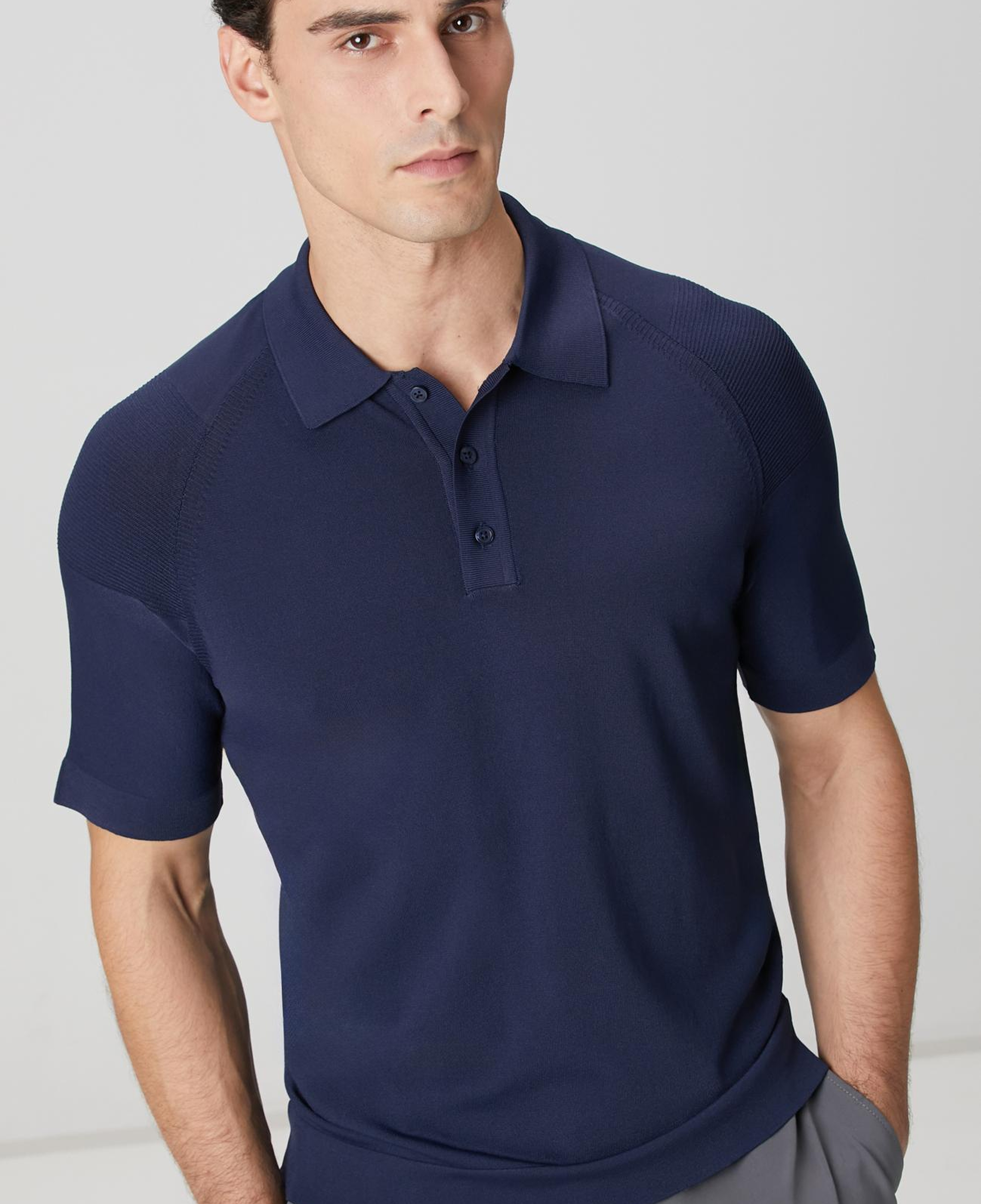 Network Erkek Lacivert Polo Yaka Triko Kazak