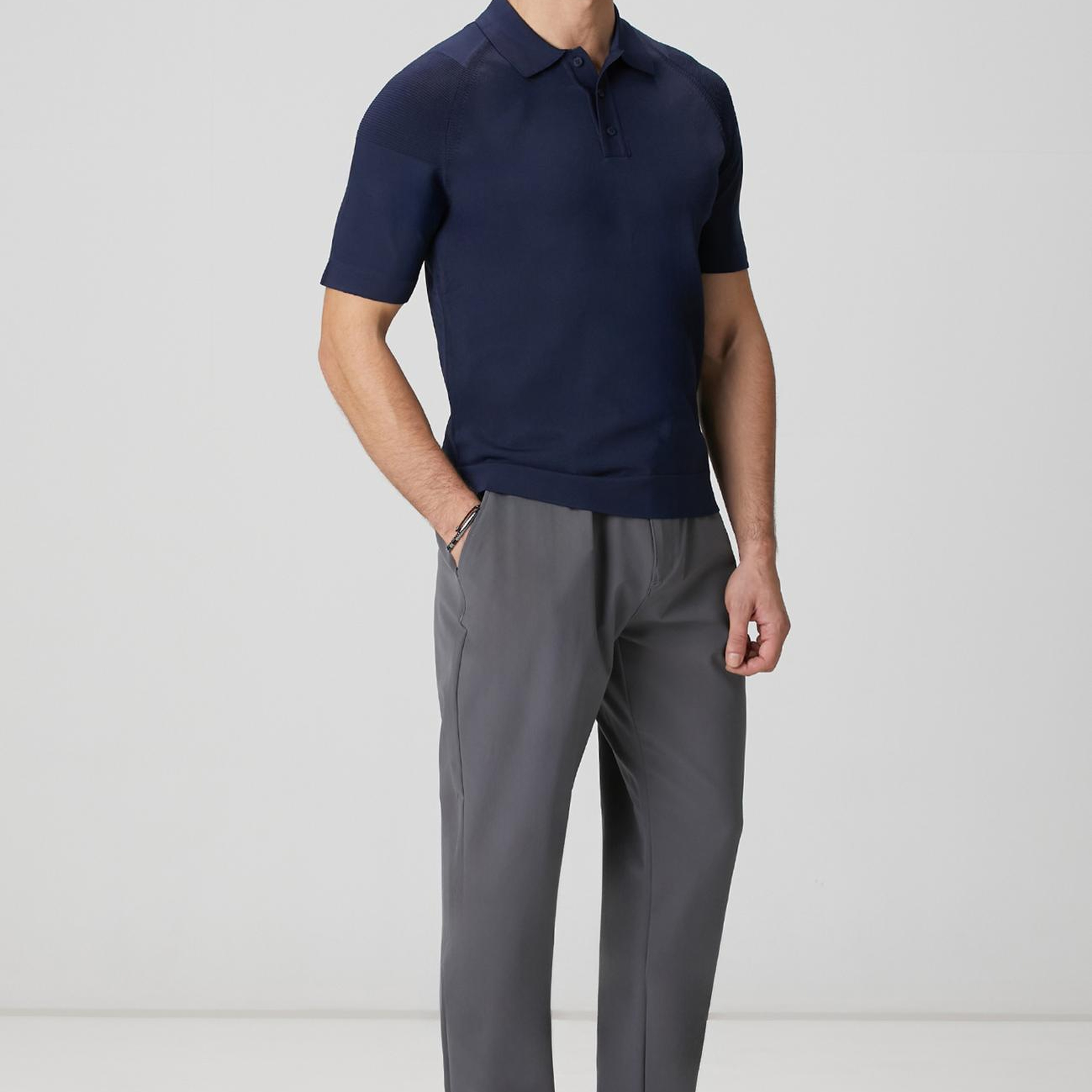 Network Erkek Lacivert Polo Yaka Triko Kazak