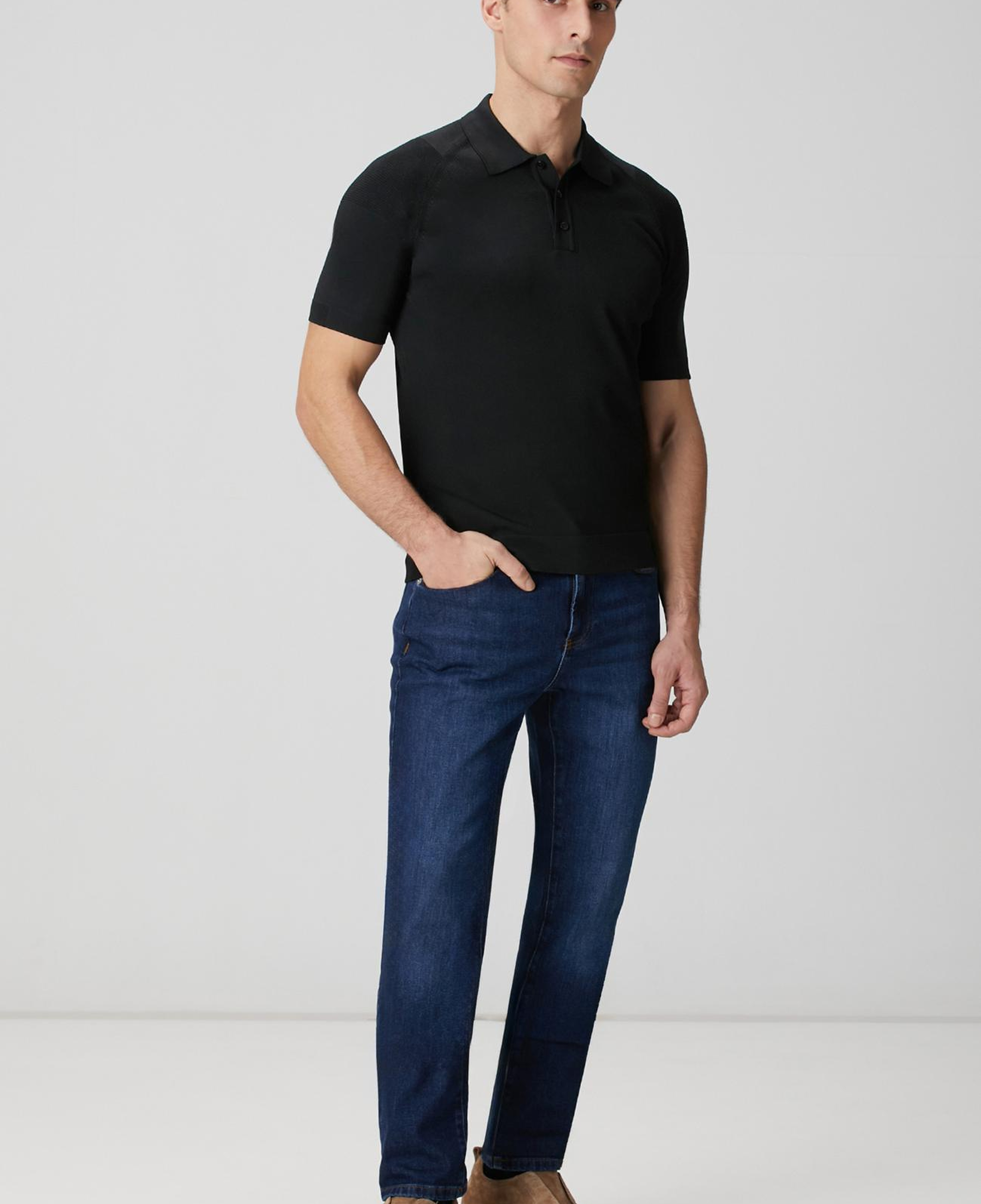 Network Erkek Siyah Polo Yaka Triko Kazak