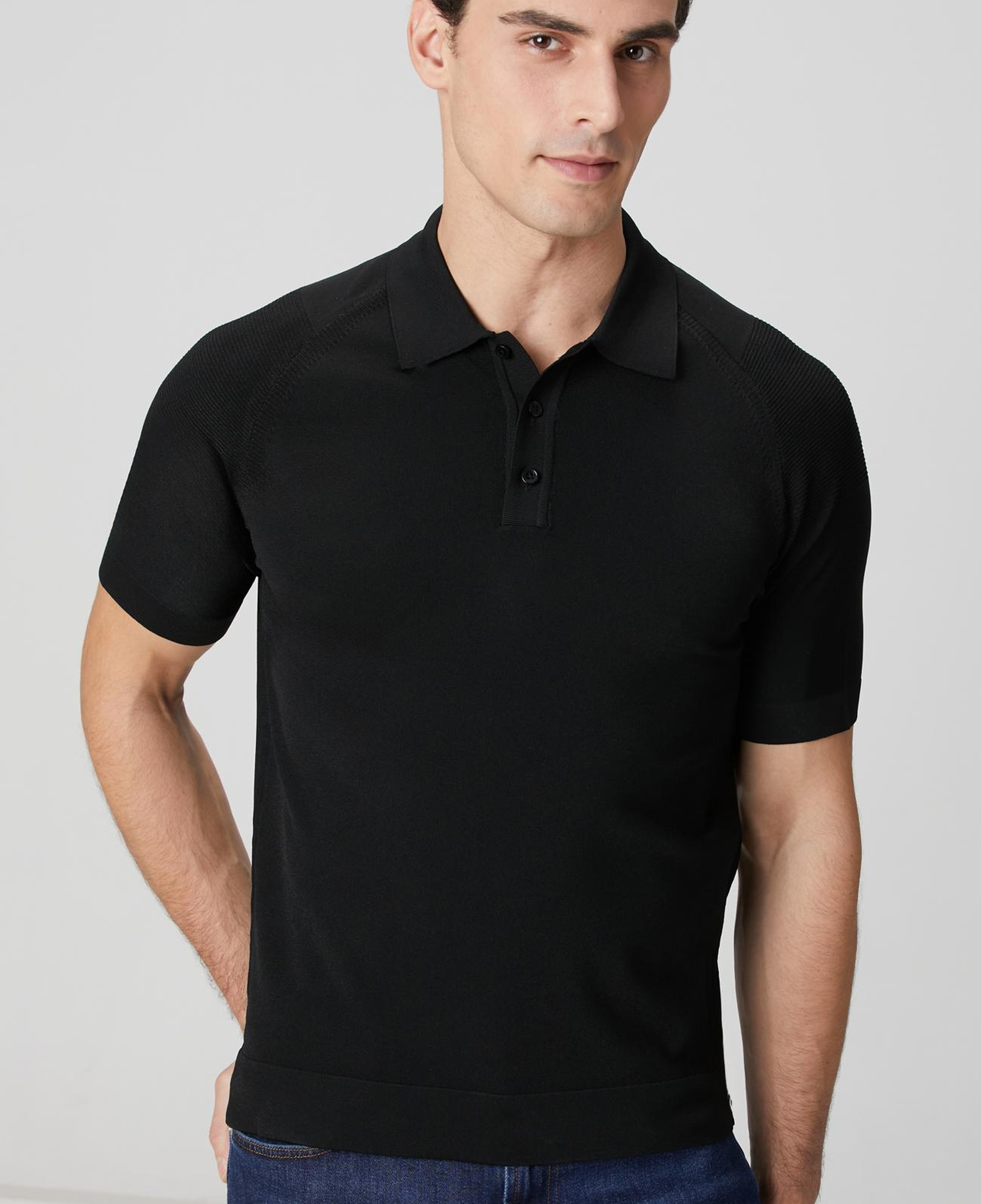 Network Erkek Siyah Polo Yaka Triko Kazak