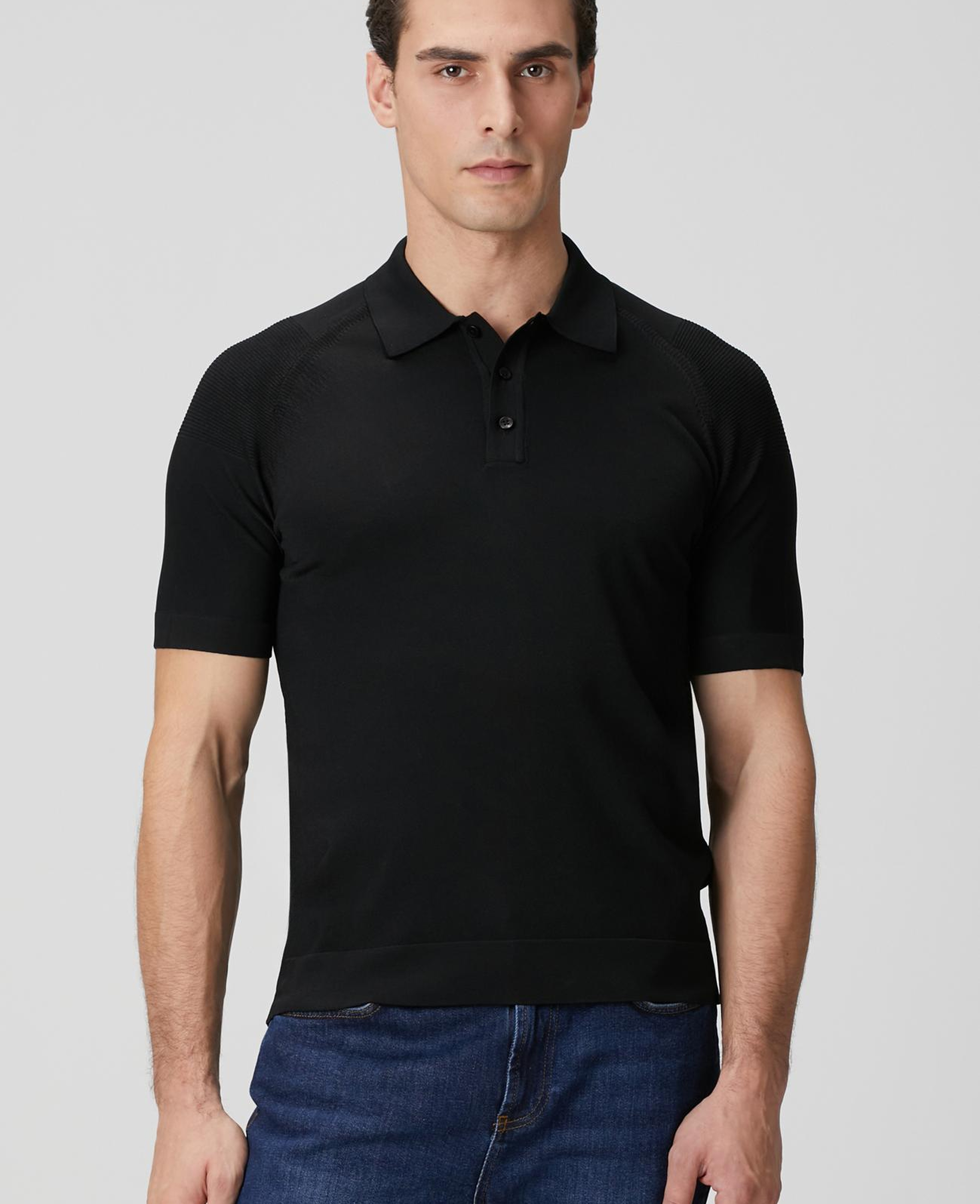 Network Erkek Siyah Polo Yaka Triko Kazak