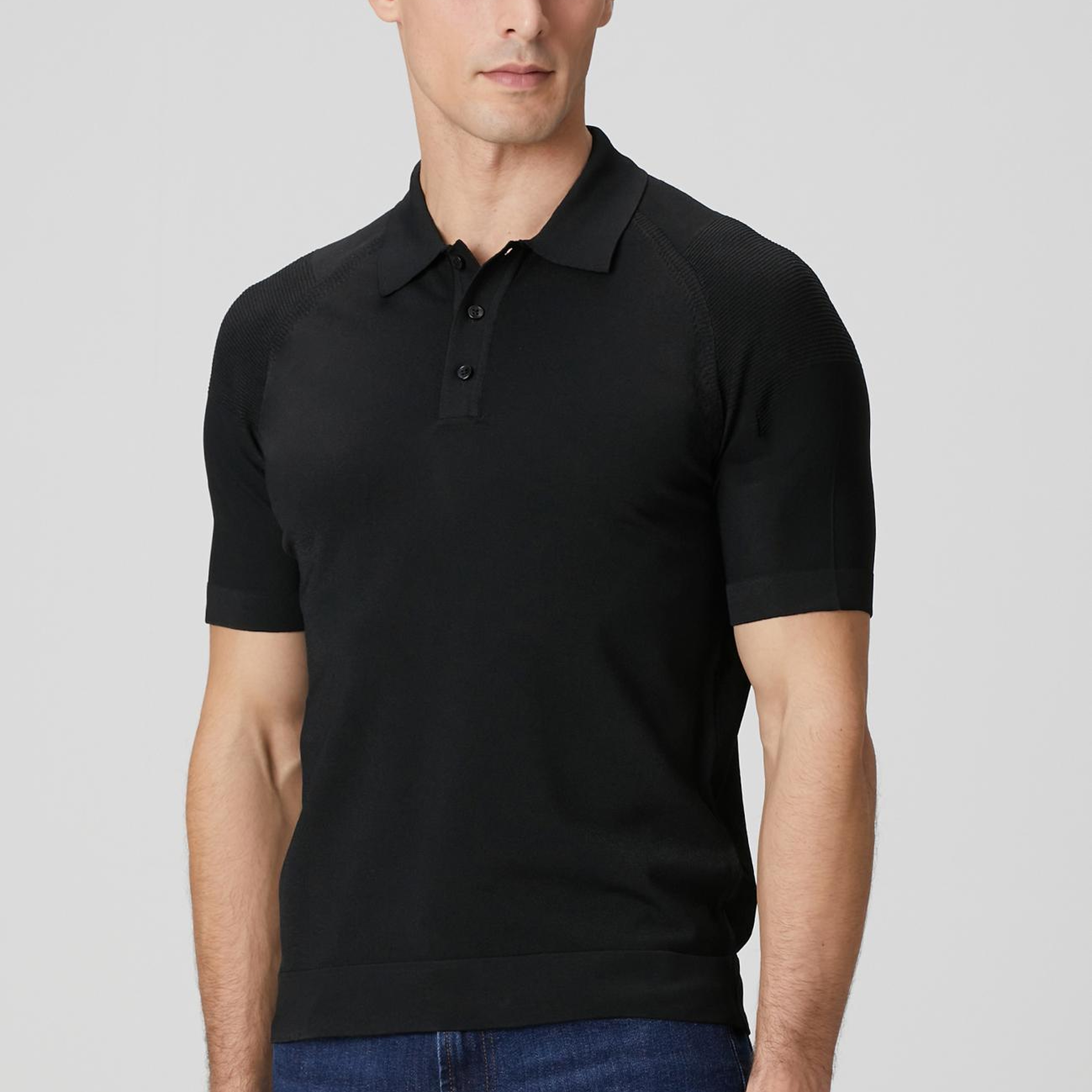 Network Erkek Siyah Polo Yaka Triko Kazak