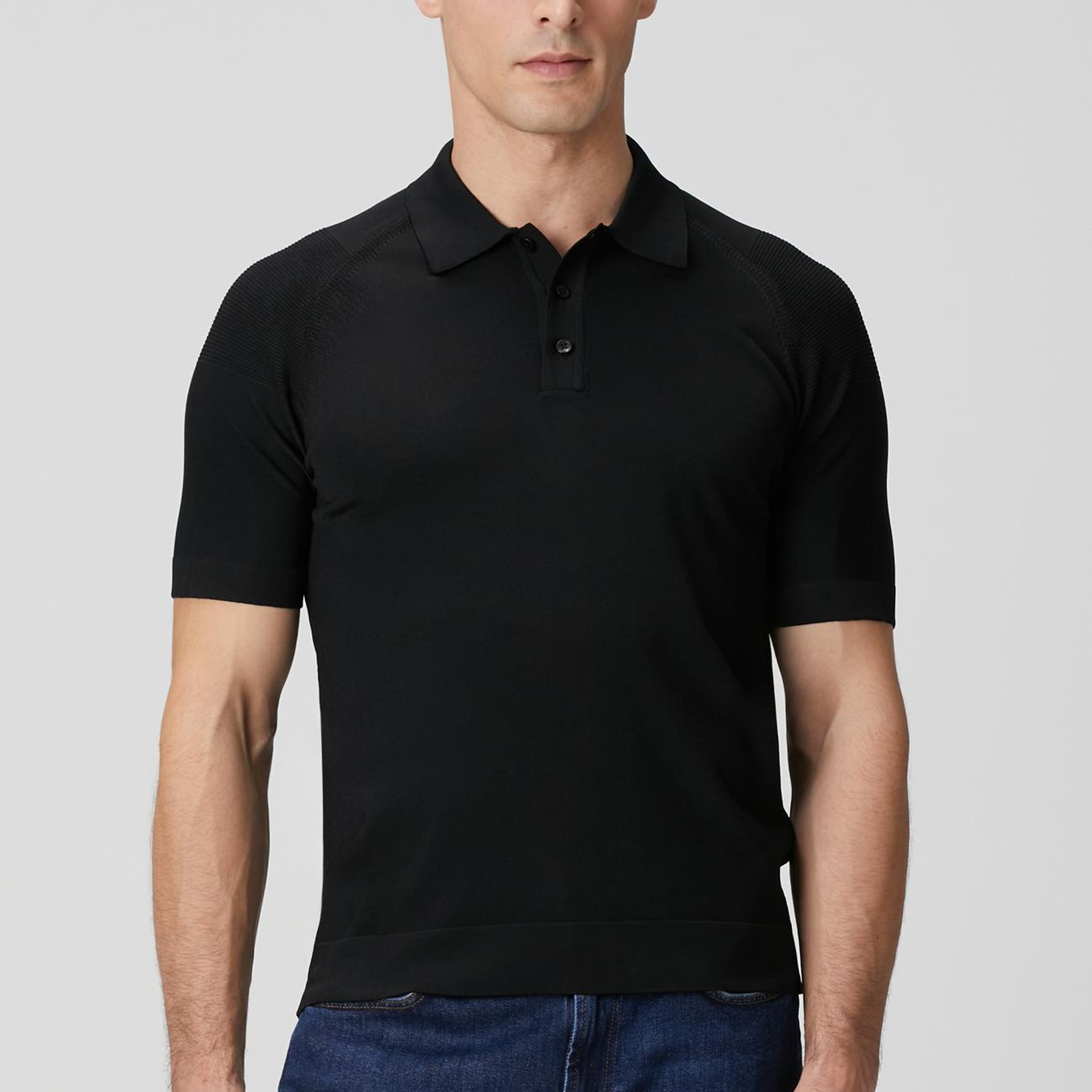 Network Erkek Siyah Polo Yaka Triko Kazak