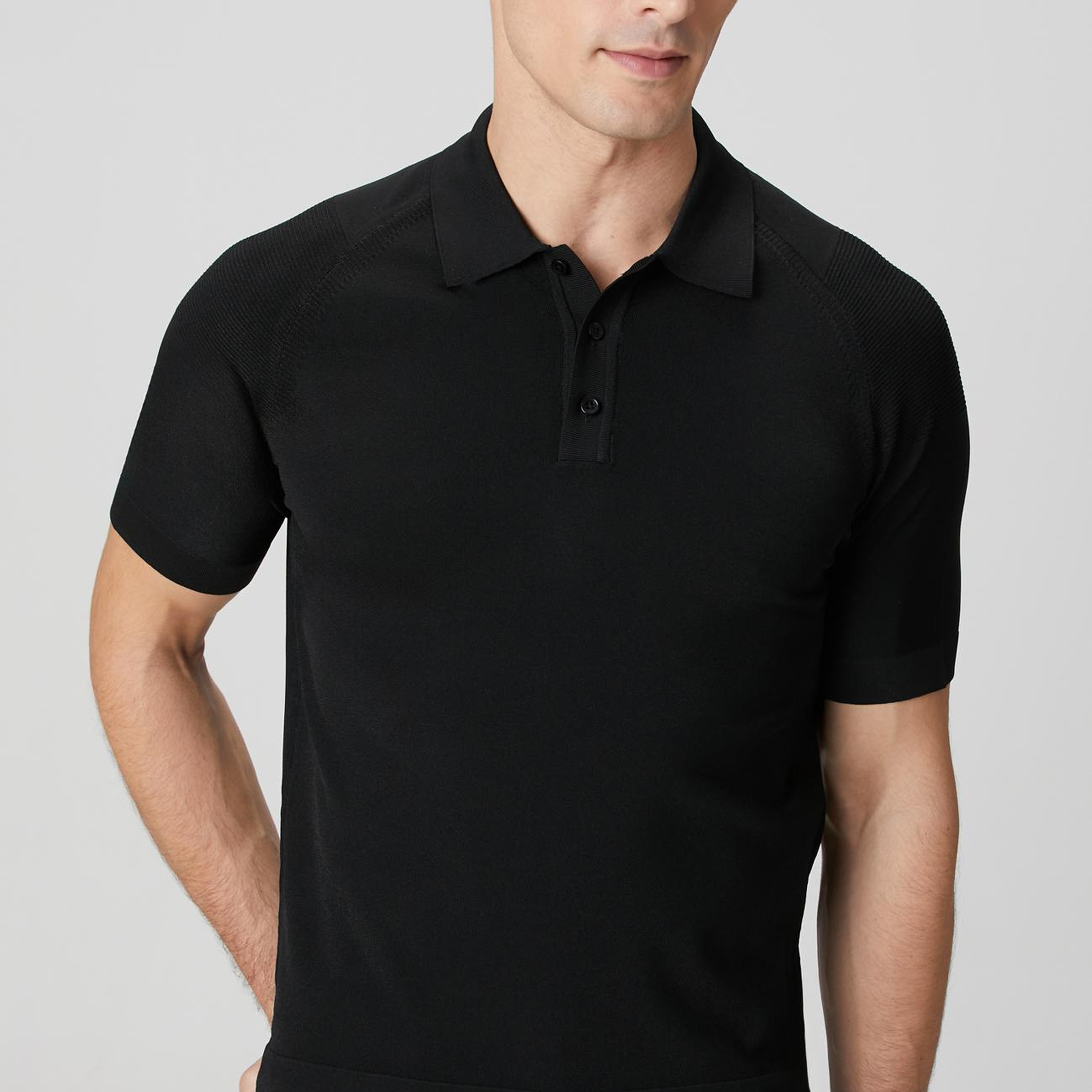 Network Erkek Siyah Polo Yaka Triko Kazak