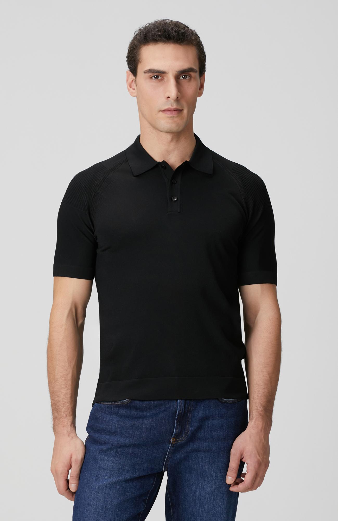 Network Erkek Siyah Polo Yaka Triko Kazak