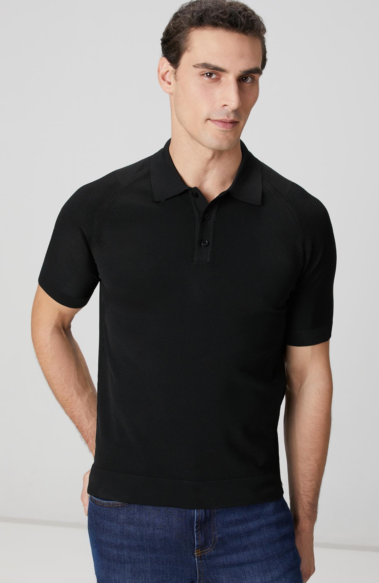 Network Erkek Siyah Polo Yaka Triko Kazak
