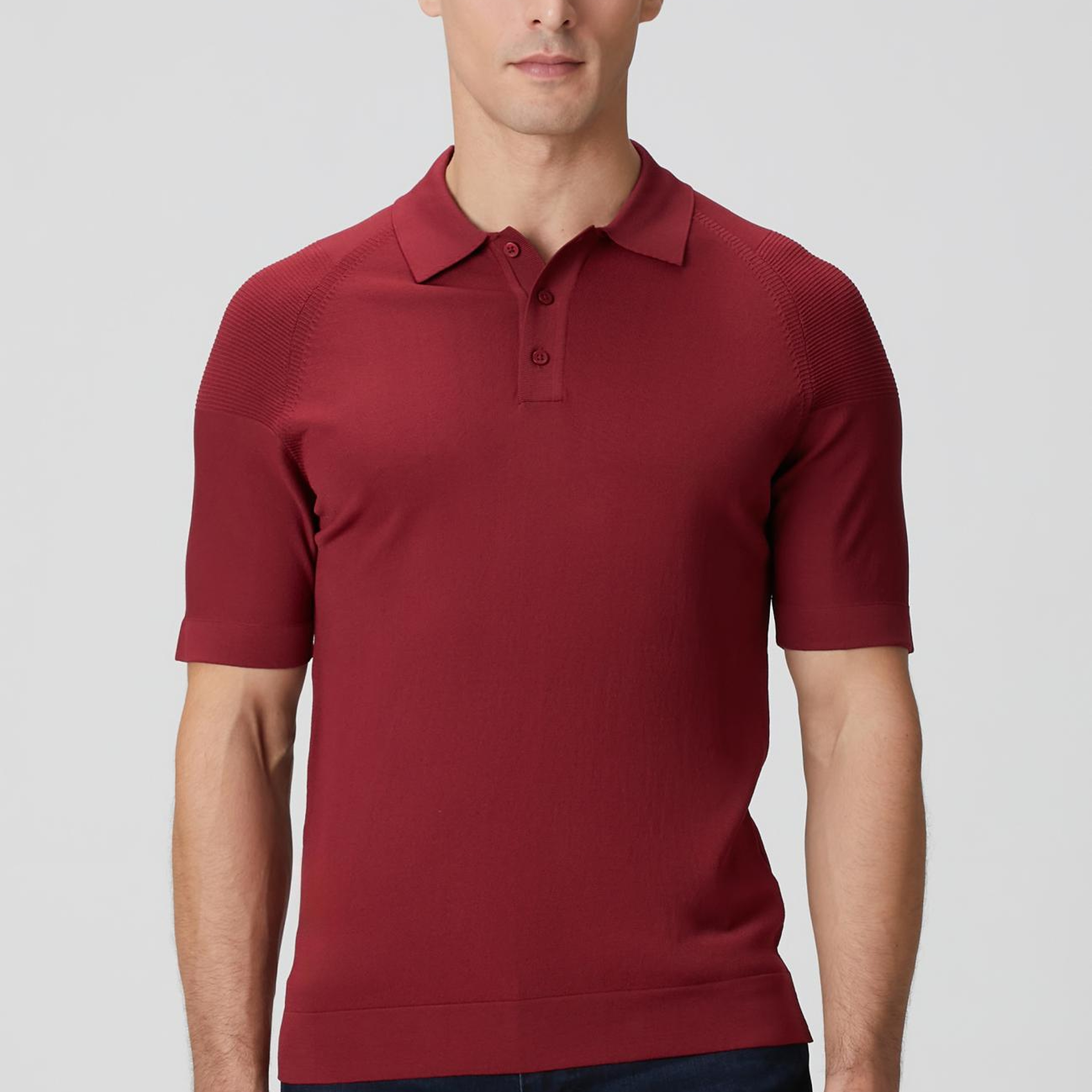 Network Erkek Bordo Polo Yaka Triko Kazak